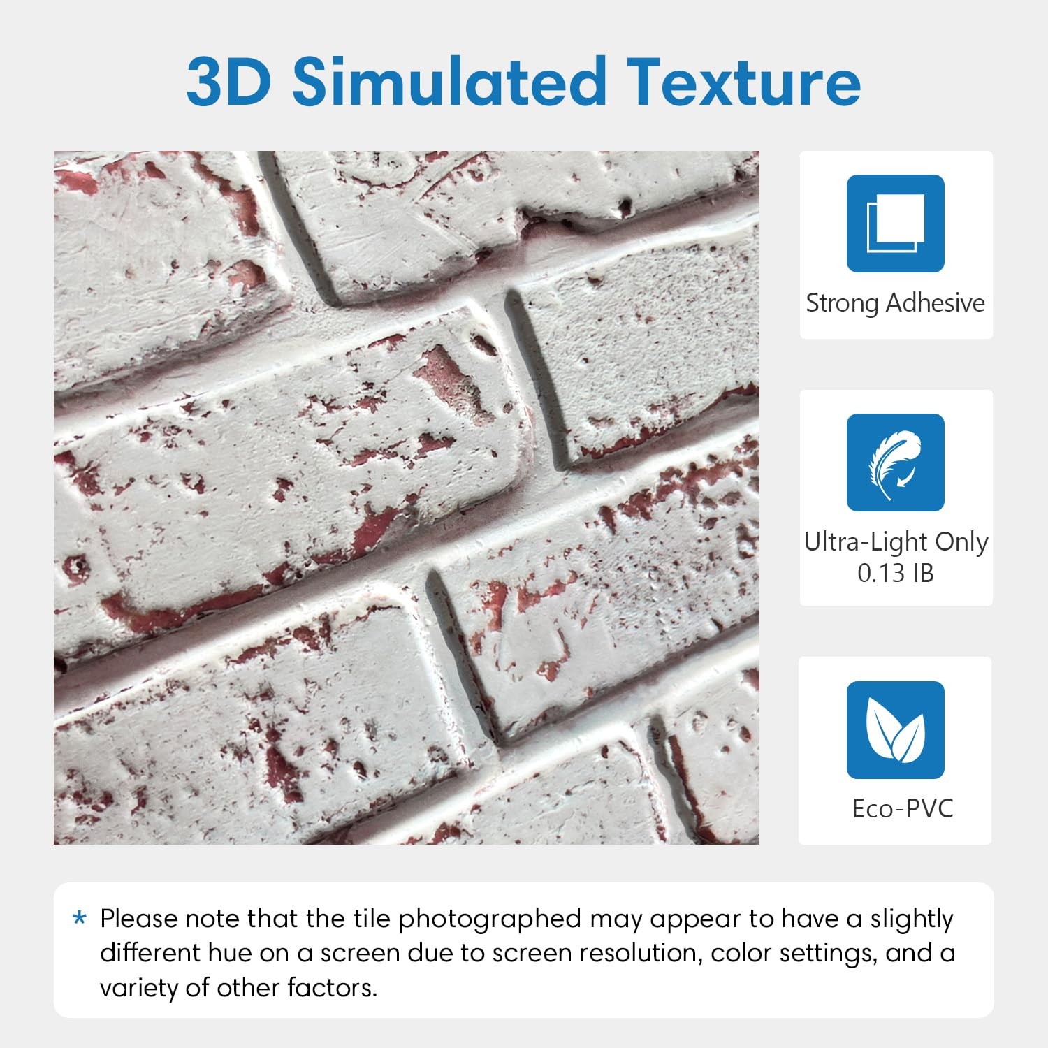 COMSTICKC 3D Faux Brick Wall Panel Peel and Stick, 10 Pcs 12″X12″ Small Size Bri