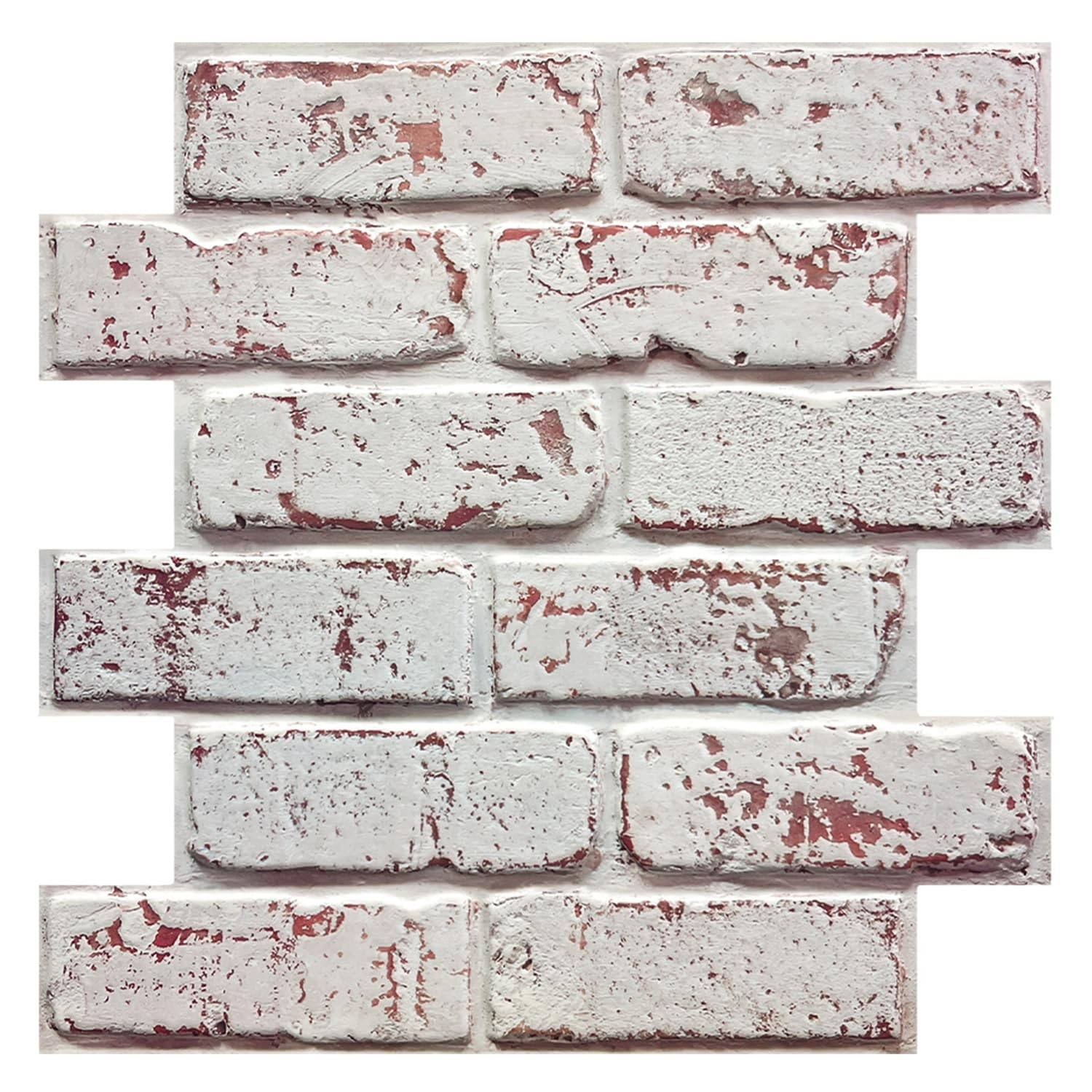COMSTICKC 3D Faux Brick Wall Panel Peel and Stick, 10 Pcs 12″X12″ Small Size Bri