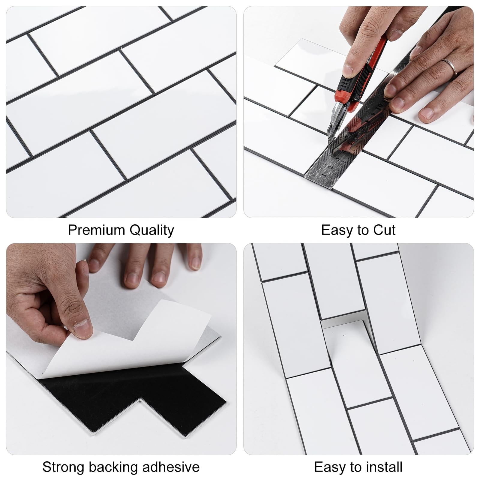 V-Mozza Peel And Stick Backsplash Tile 20 Sheets White Subway Tile Backsplash