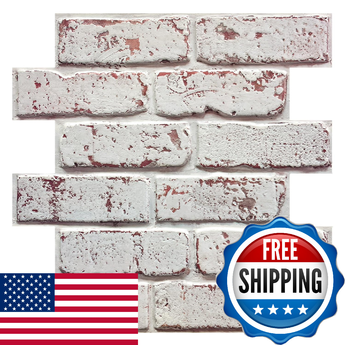 COMSTICKC 3D Faux Brick Wall Panel Peel and Stick 10 Pcs 12X12 Small PVC Decorat