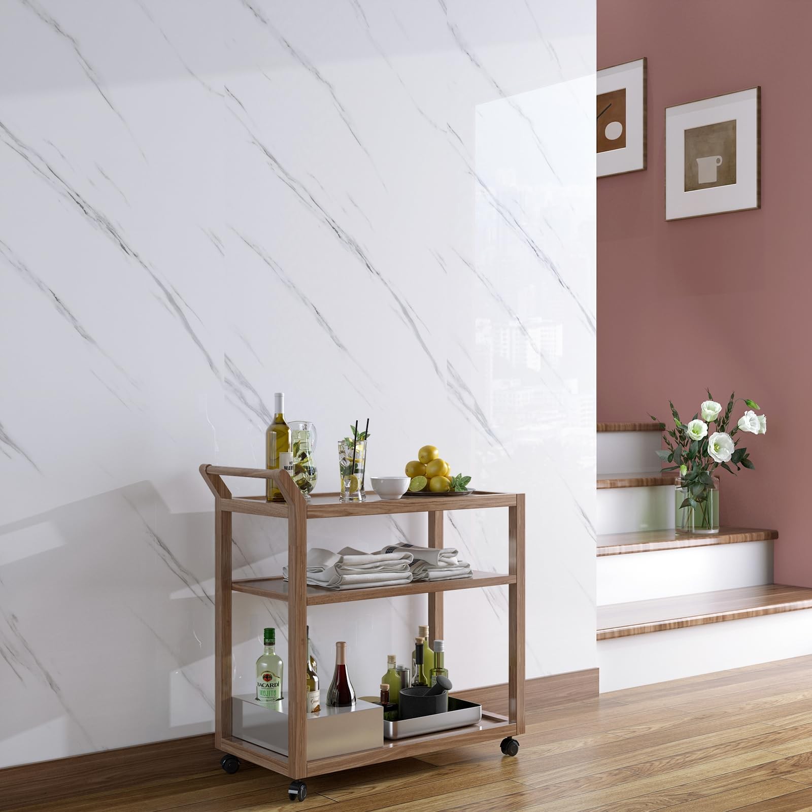 Lacheery 15.8X317 Removable Marble Wall Panels For Interior Walls Decor Faux
