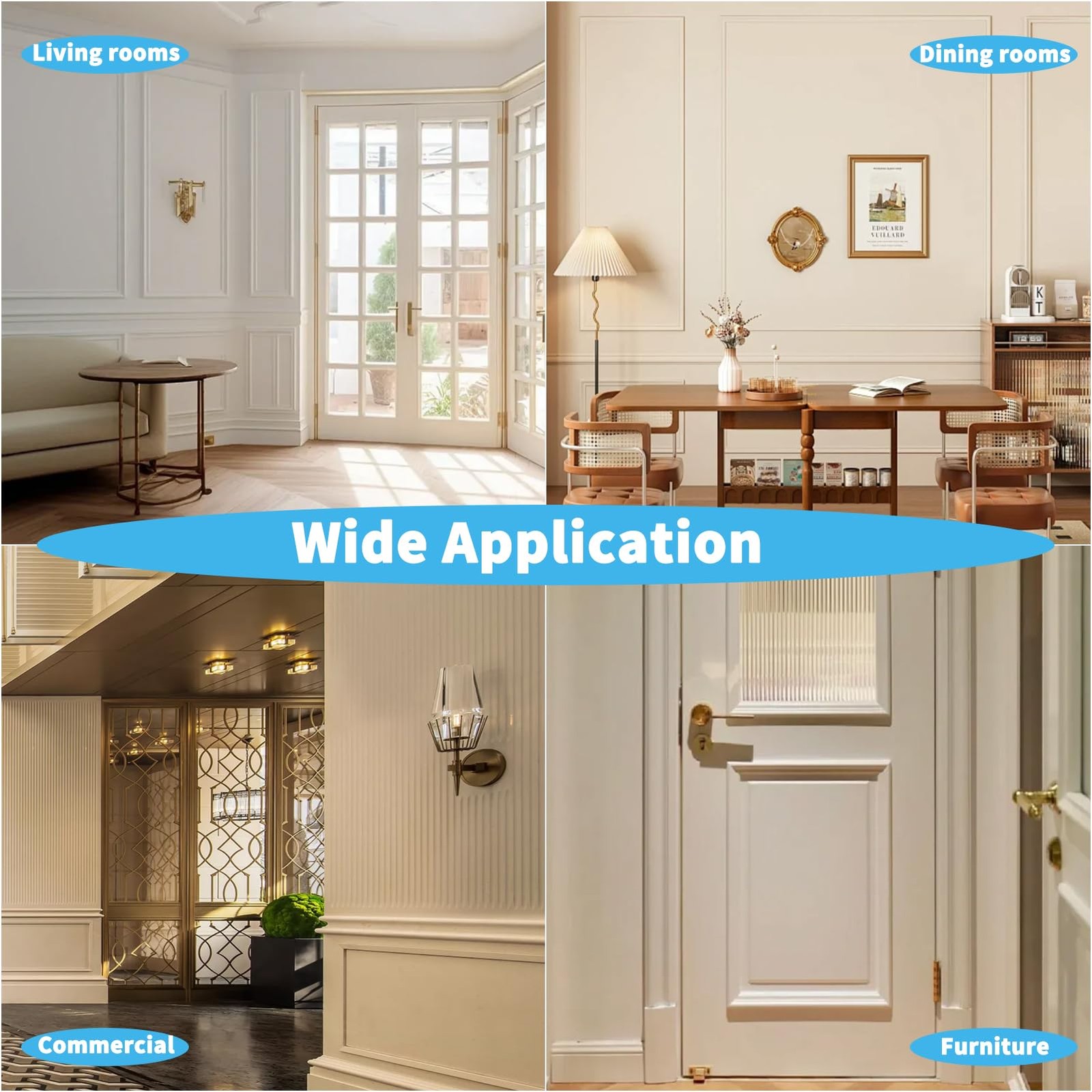 Art3D Pre-Cut Wall Molding Set Of 6 Pcs Ready-To-Assemble Wainscoting Panels
