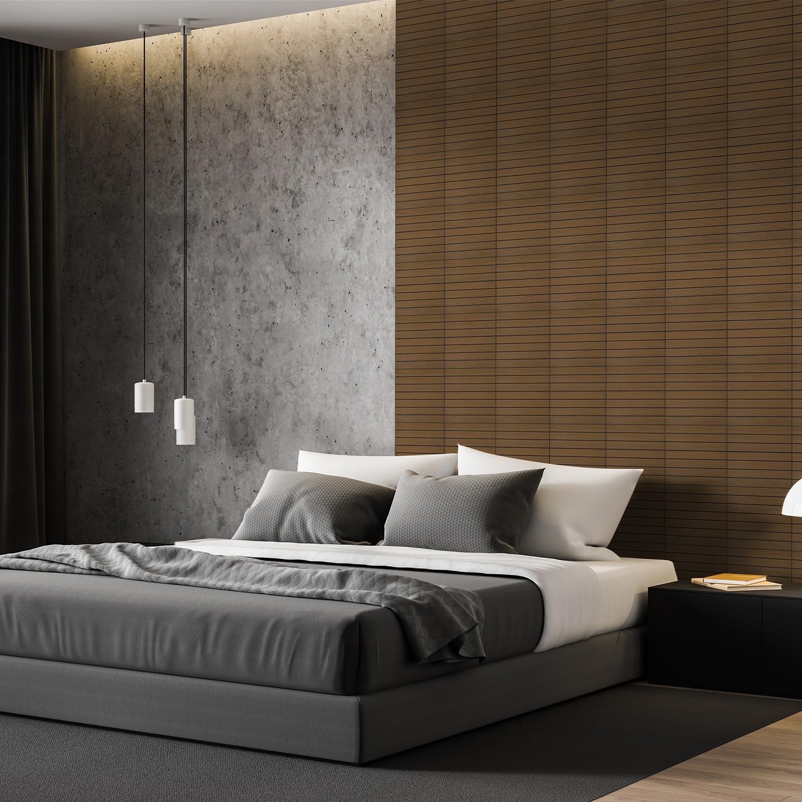 Wadile Peel And Stick Wood Slat Panels 12X12 3030Cm Decorative Pvc Soundproof