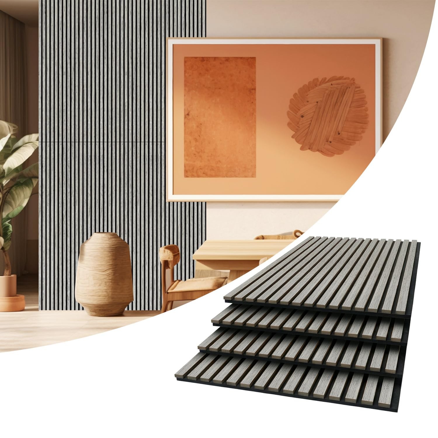Akumax Acoustic Wood Slat Wall Panels-3D Slat Wall Panelling For Wall-Ceiling