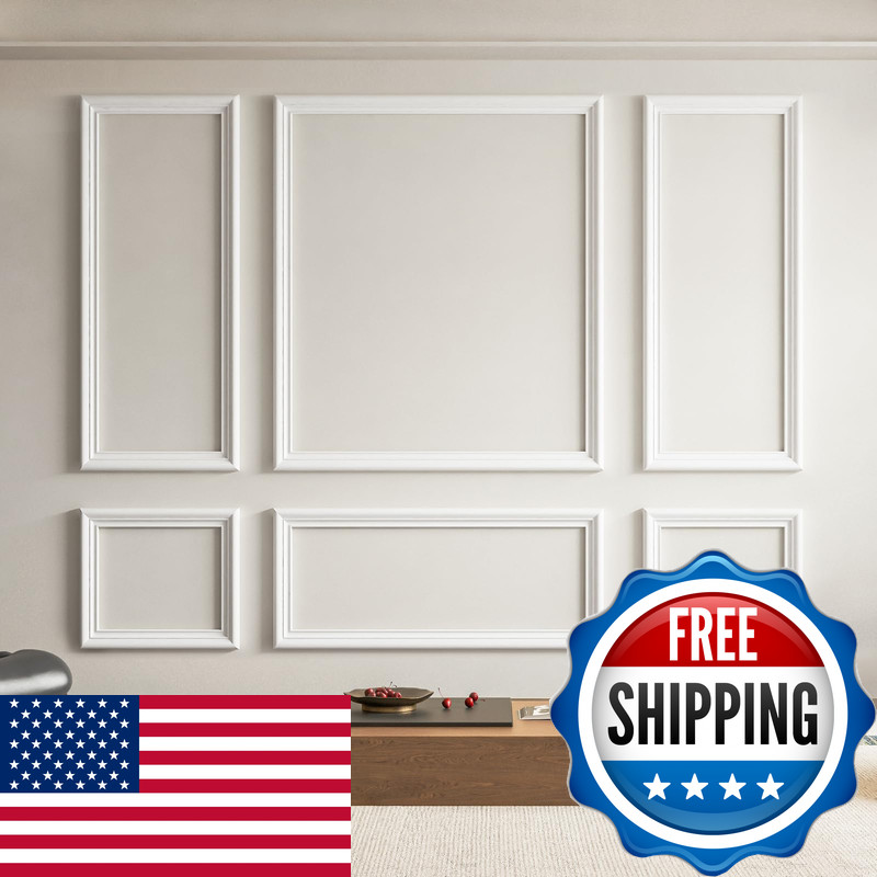 Art3D Pre-Cut Wall Molding Set Of 6 Pcs Ready-To-Assemble Wainscoting Panels