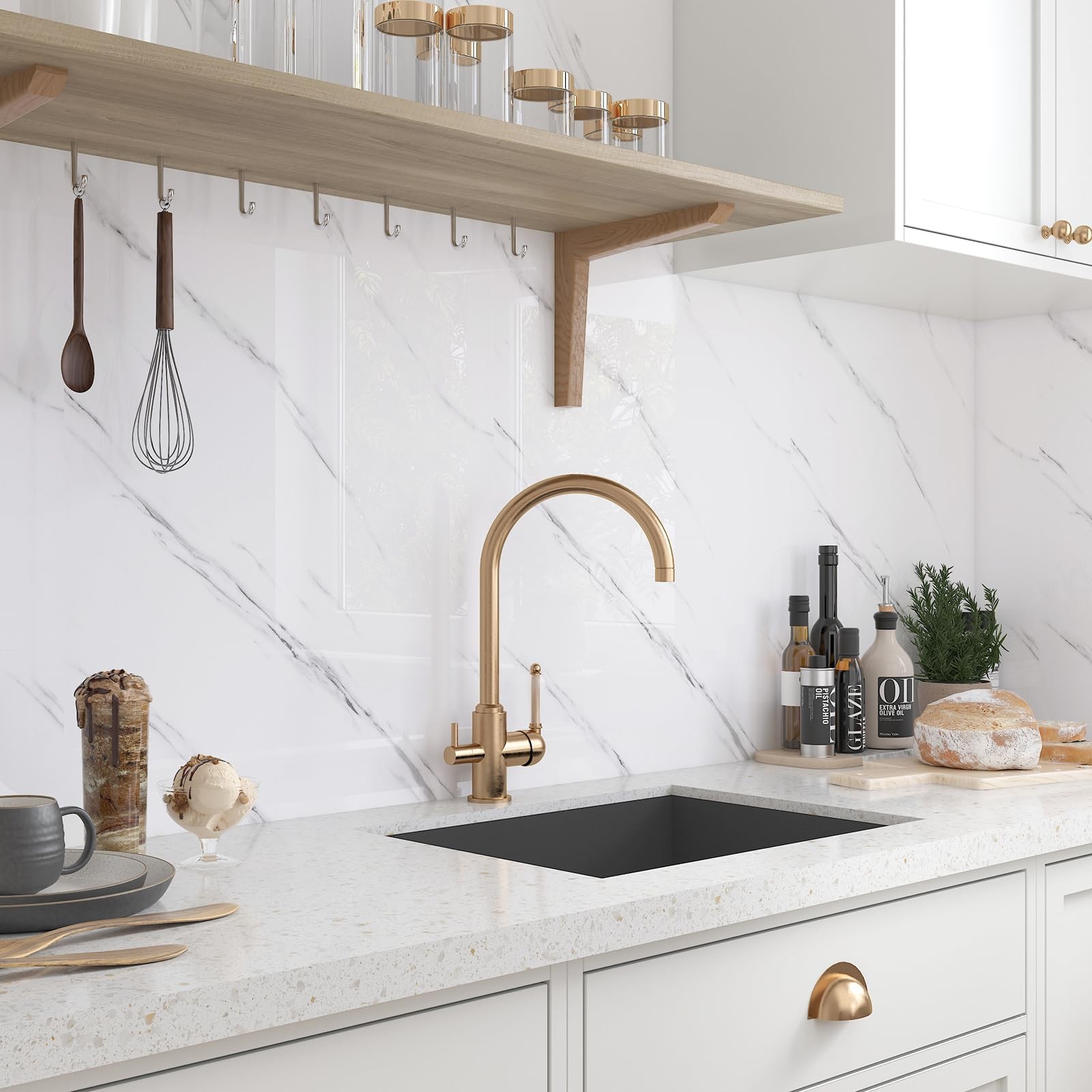 Lacheery 15.8X317 Removable Marble Wall Panels For Interior Walls Decor Faux