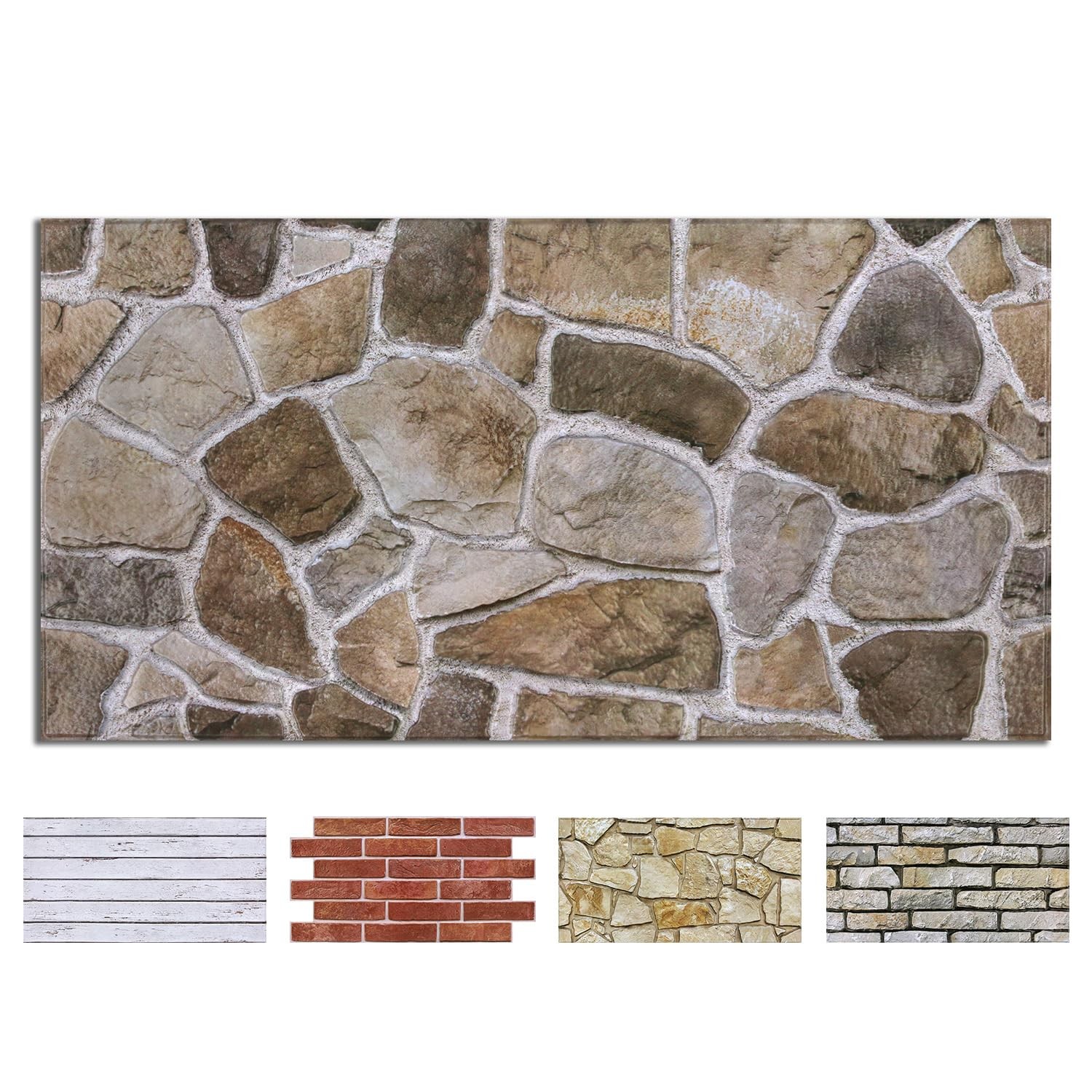 Comstickc 3D Faux Stone Wall Panels Peel And Stick Decorative Tiles 12 Pcs 22.8