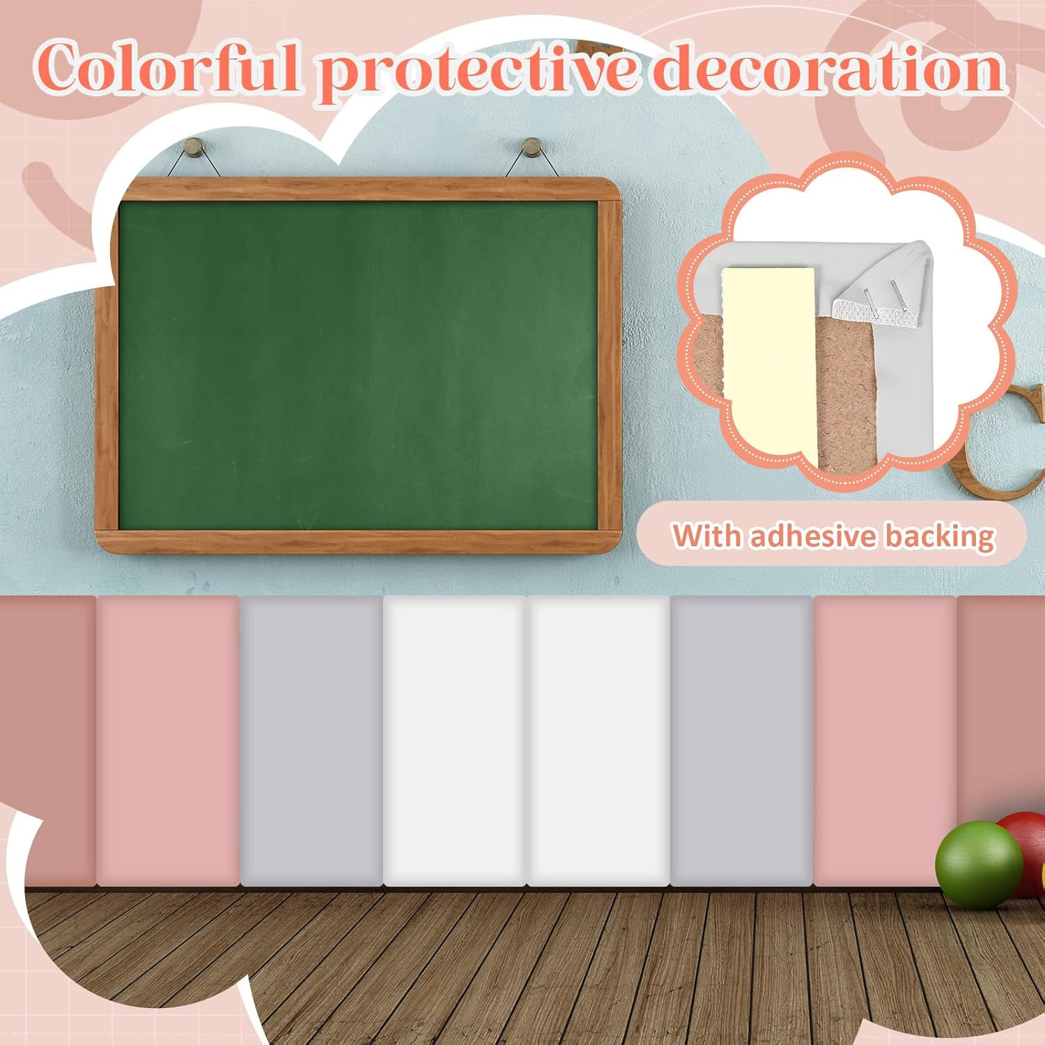 12 Pack Pink 3D Wall Padding – Peel & Stick Headboard Panels for Playroom