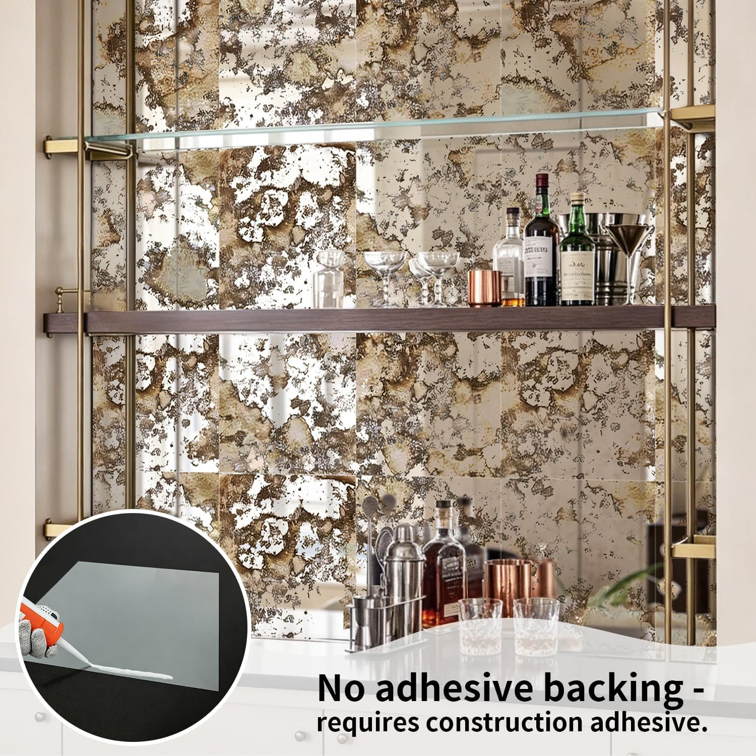12PCS Silver Antique Acrylic Wall Panels for Living Room & Bedroom Decor
