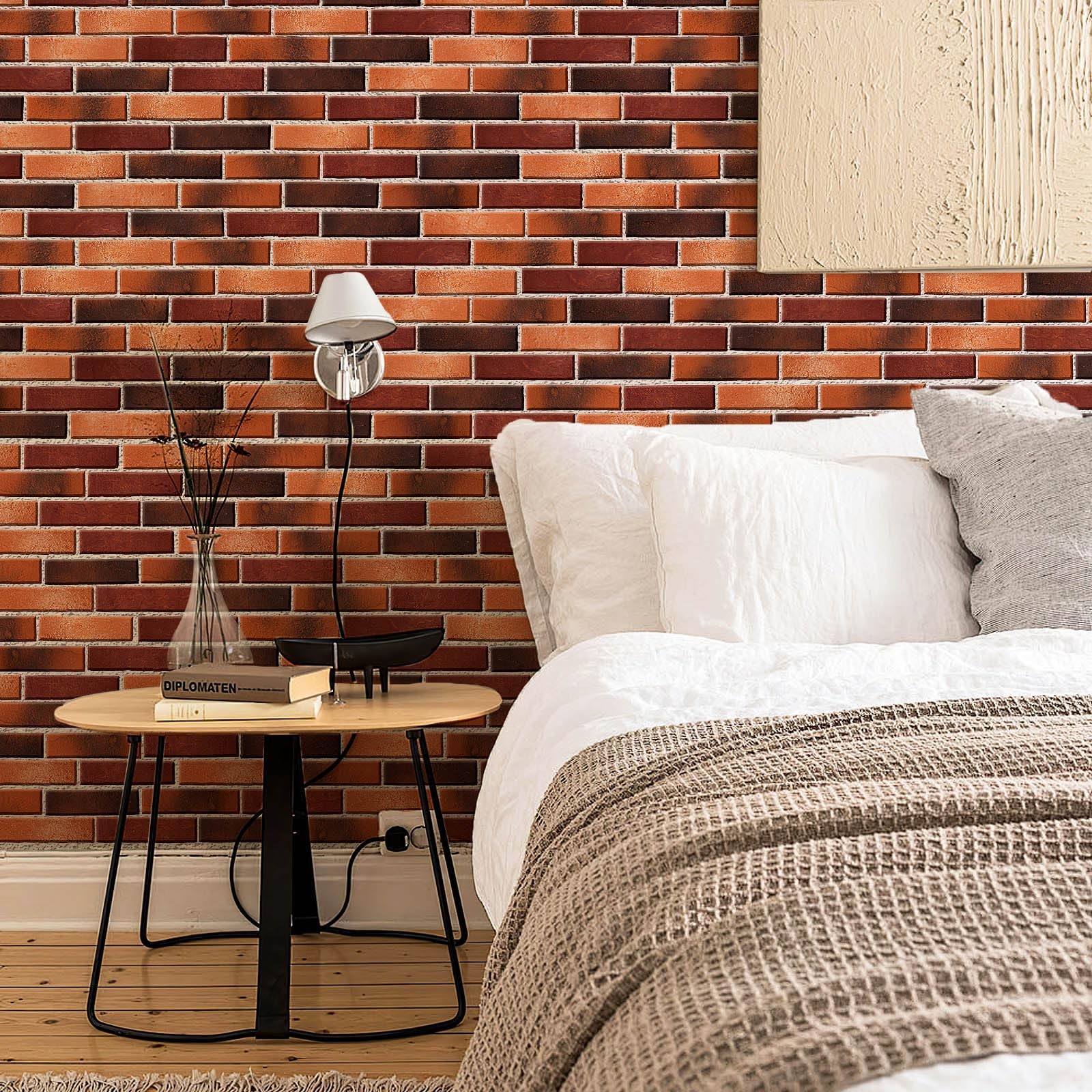 Holydecot Red Faux Brick Wall Tiles 3D Thin Brick Veneers For Indoor Outdoor