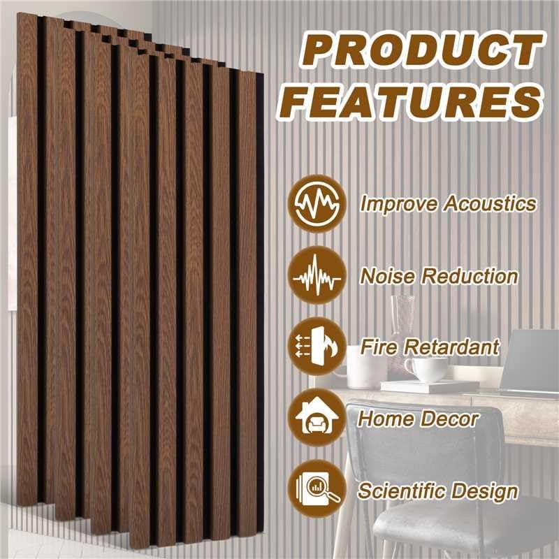 Trekatl Auto Wood Slat Acoustic Panels 4 Pack 94.5X7.9 21Ft 3D Wall Panels