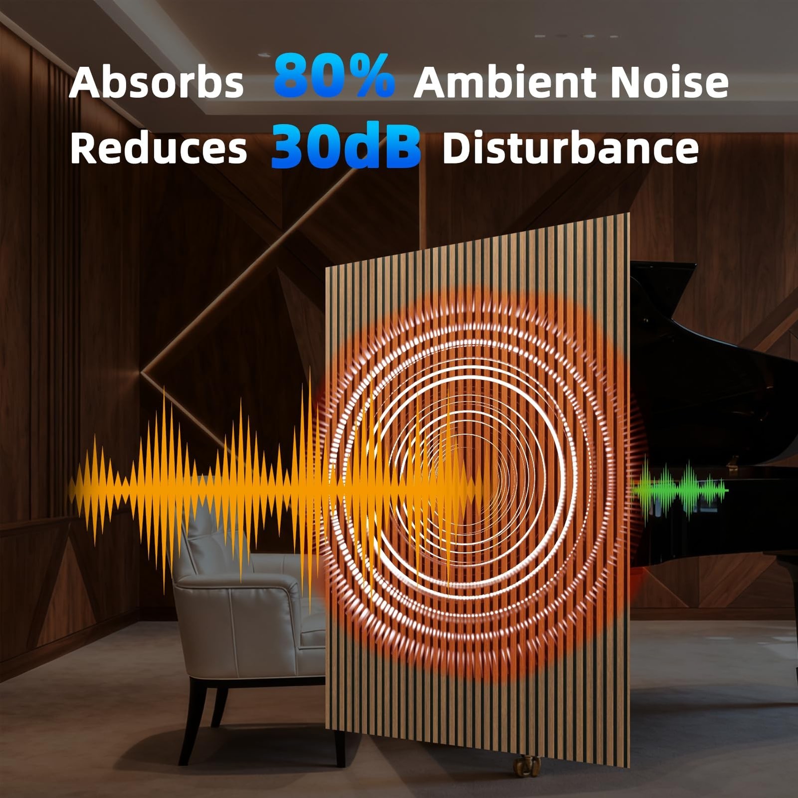 Art3d Acoustic Lightweight Slat Wall Panel 94 x 12.6 in 4-Piece Walnut
