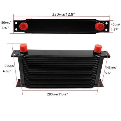 19 Row Oil Cooler 10AN Stacked Plate Aluminum Transmission Engine Cooler 19 ROW