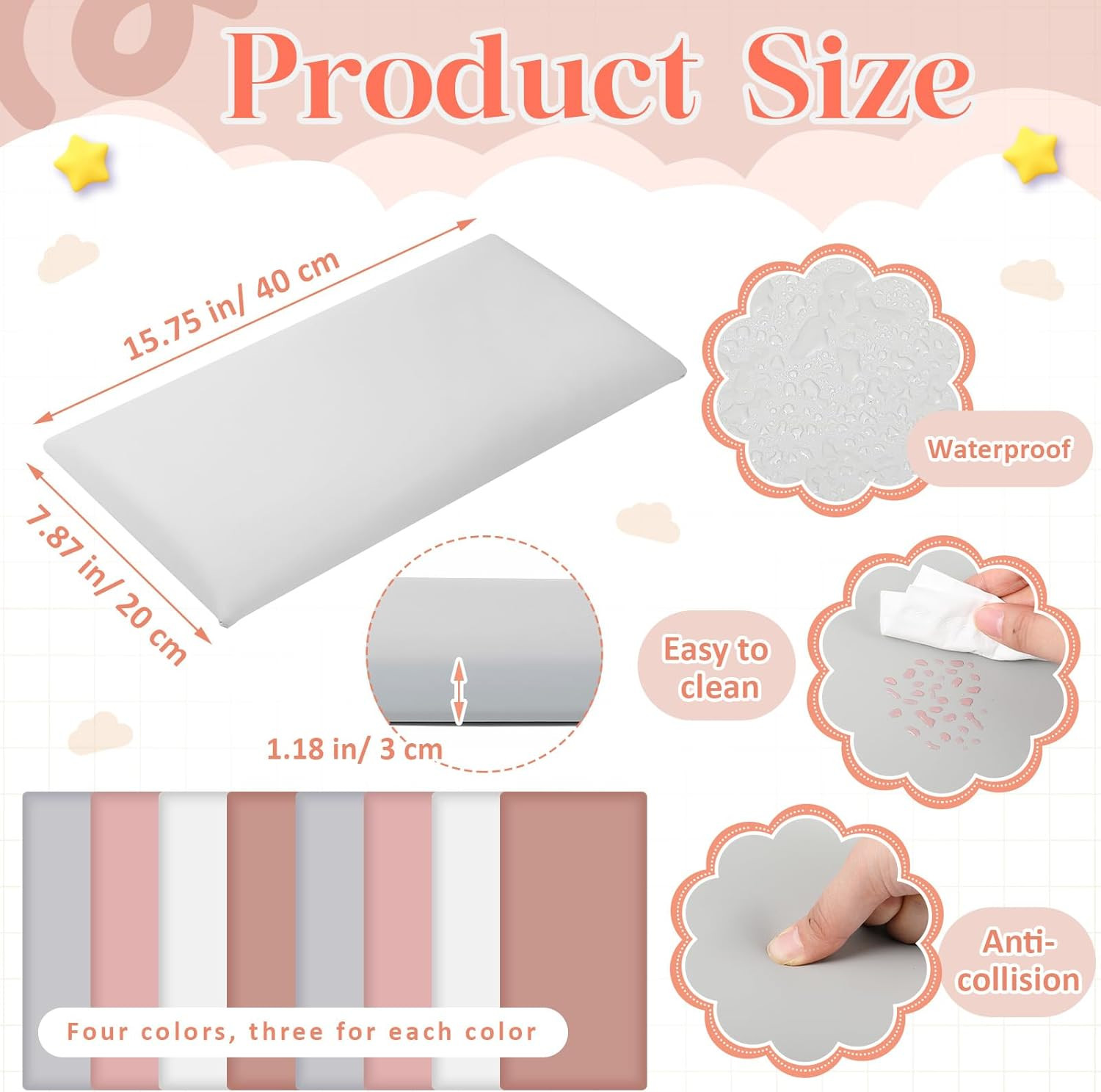 12 Pack Pink 3D Wall Padding – Peel & Stick Headboard Panels for Playroom