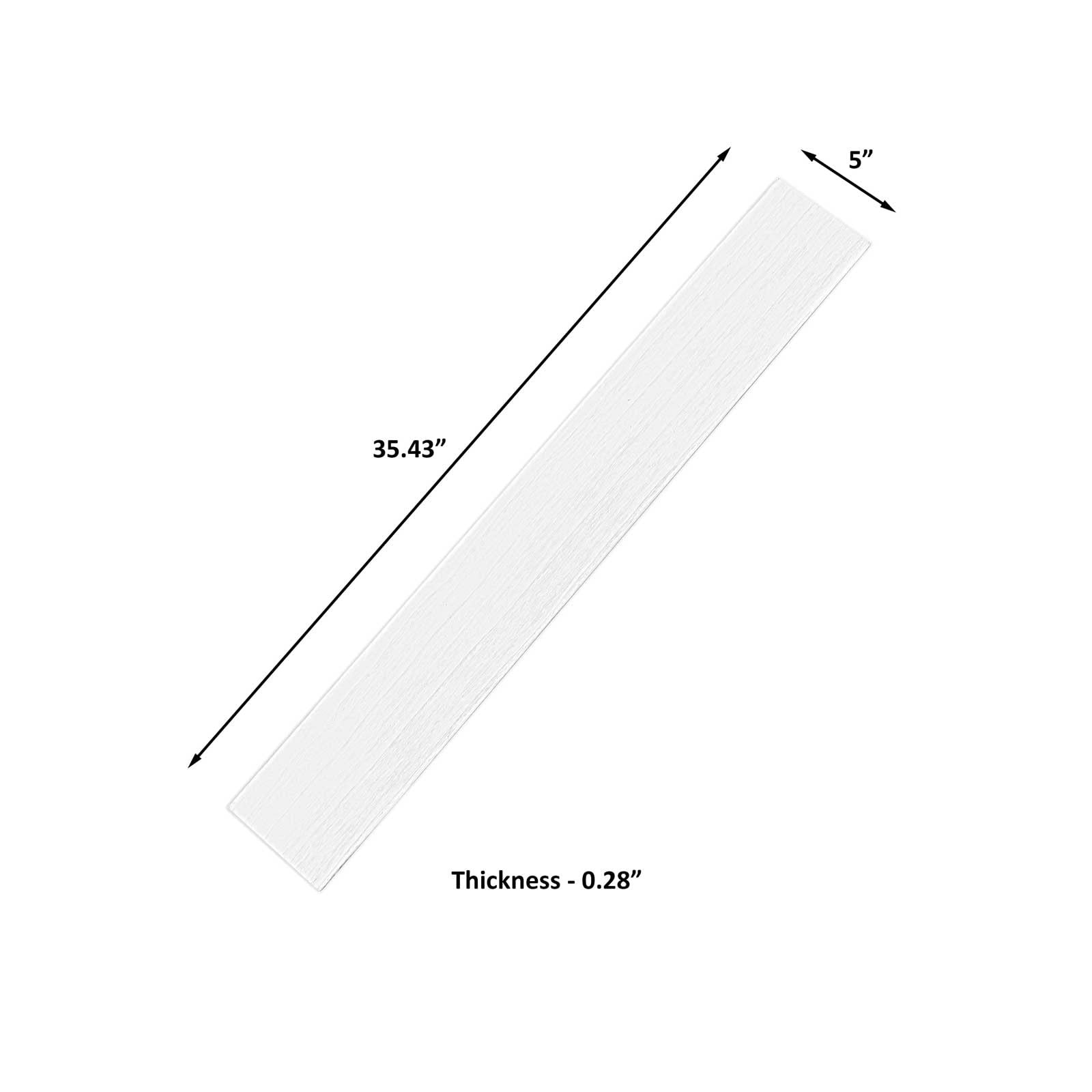 Luxdecor Real Wood Planks For Wall- White Shiplap Boards 5 Peel And Stick