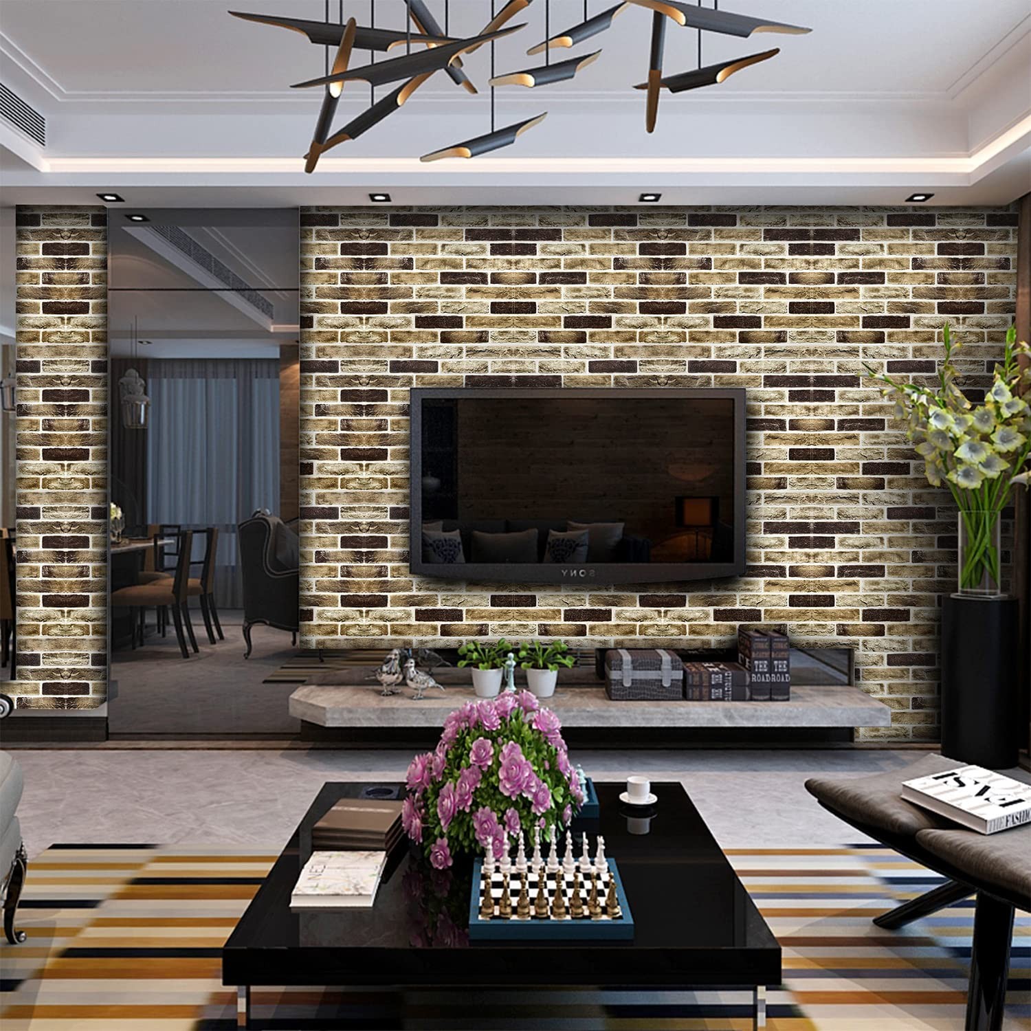 Yll Yll 20-Pack 104 Sq.Ft 3D Wall Panels Peel And Stick 3D Faux Brick Wallpaper