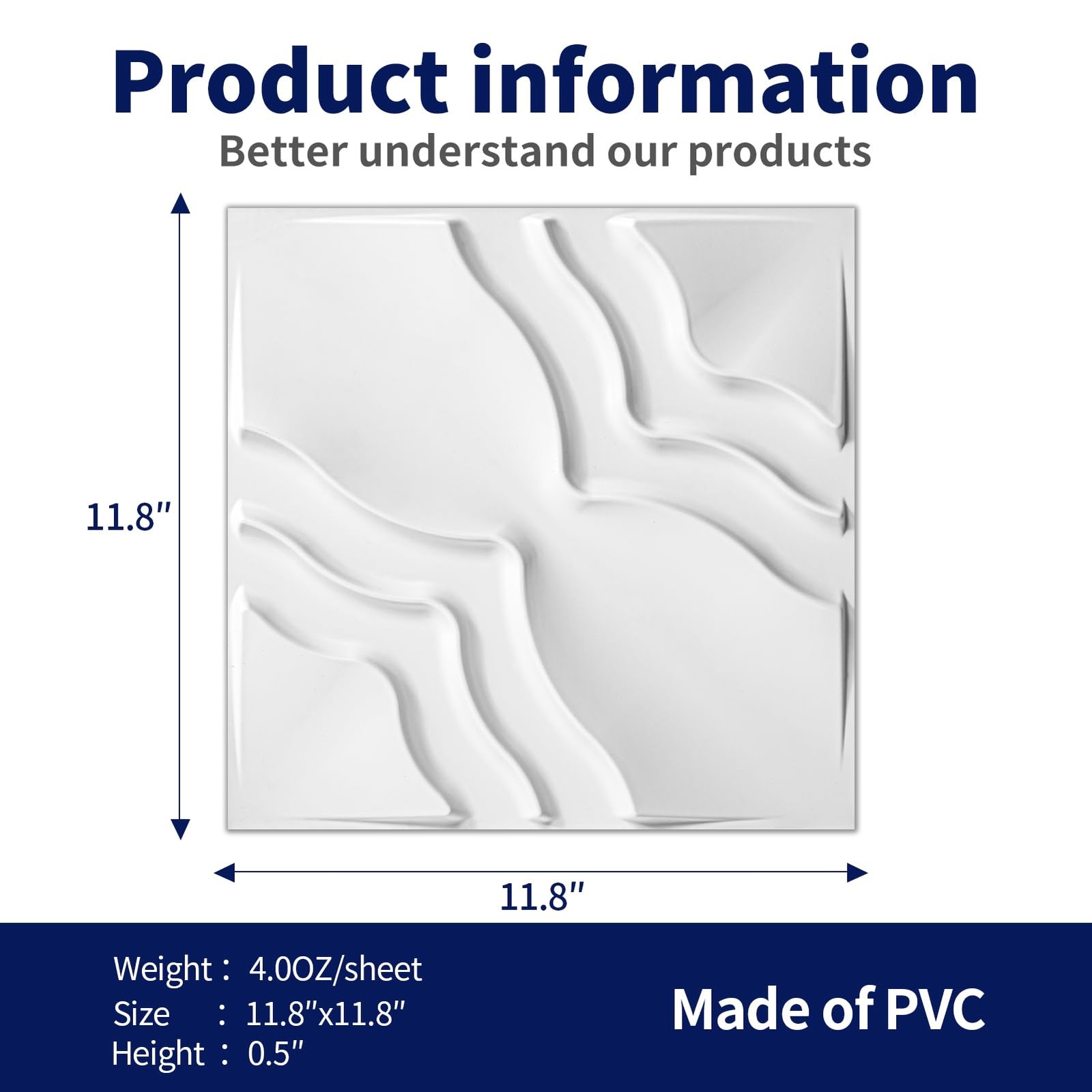 Art3d 33-Pack 3D Textured PVC Wall Panels 12×12″ White – Covers 32 Sq.Ft.
