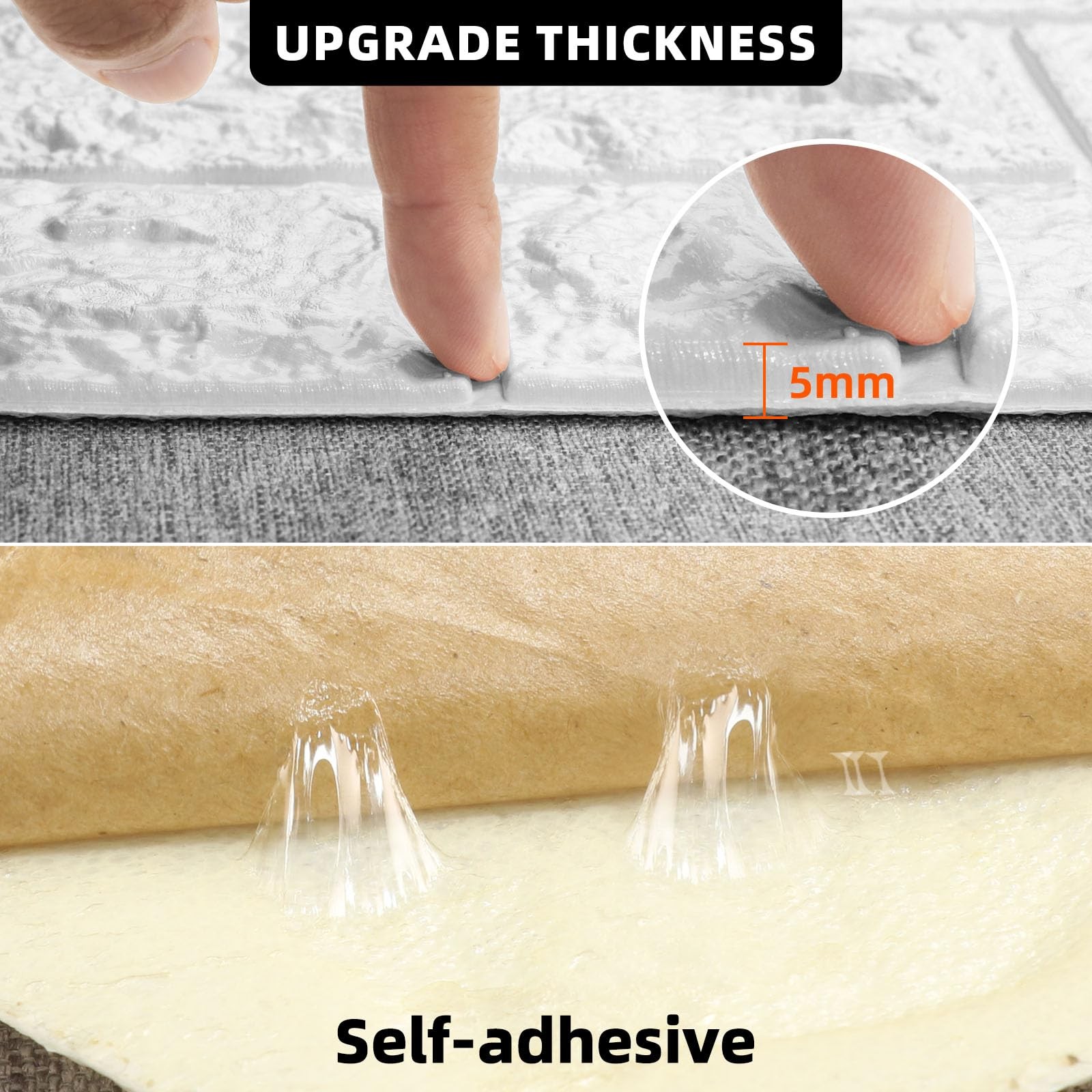 Umedol 40 PCS 3D Wall Panels Self-Adhesive Faux Foam 11.8″x11.8″ White Brick