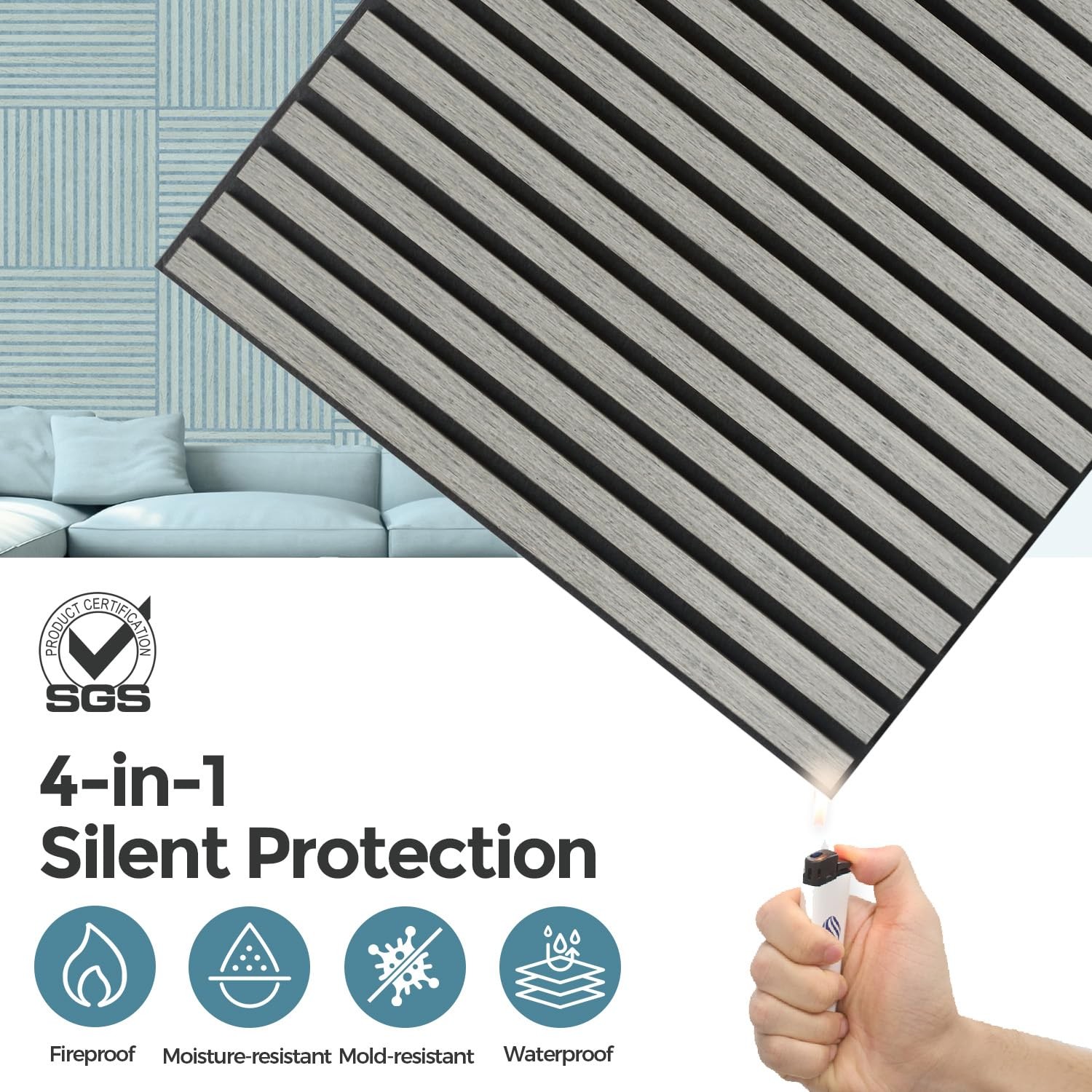 Akumax Acoustic Wood Slat Wall Panels-3D Slat Wall Panelling For Wall-Ceiling