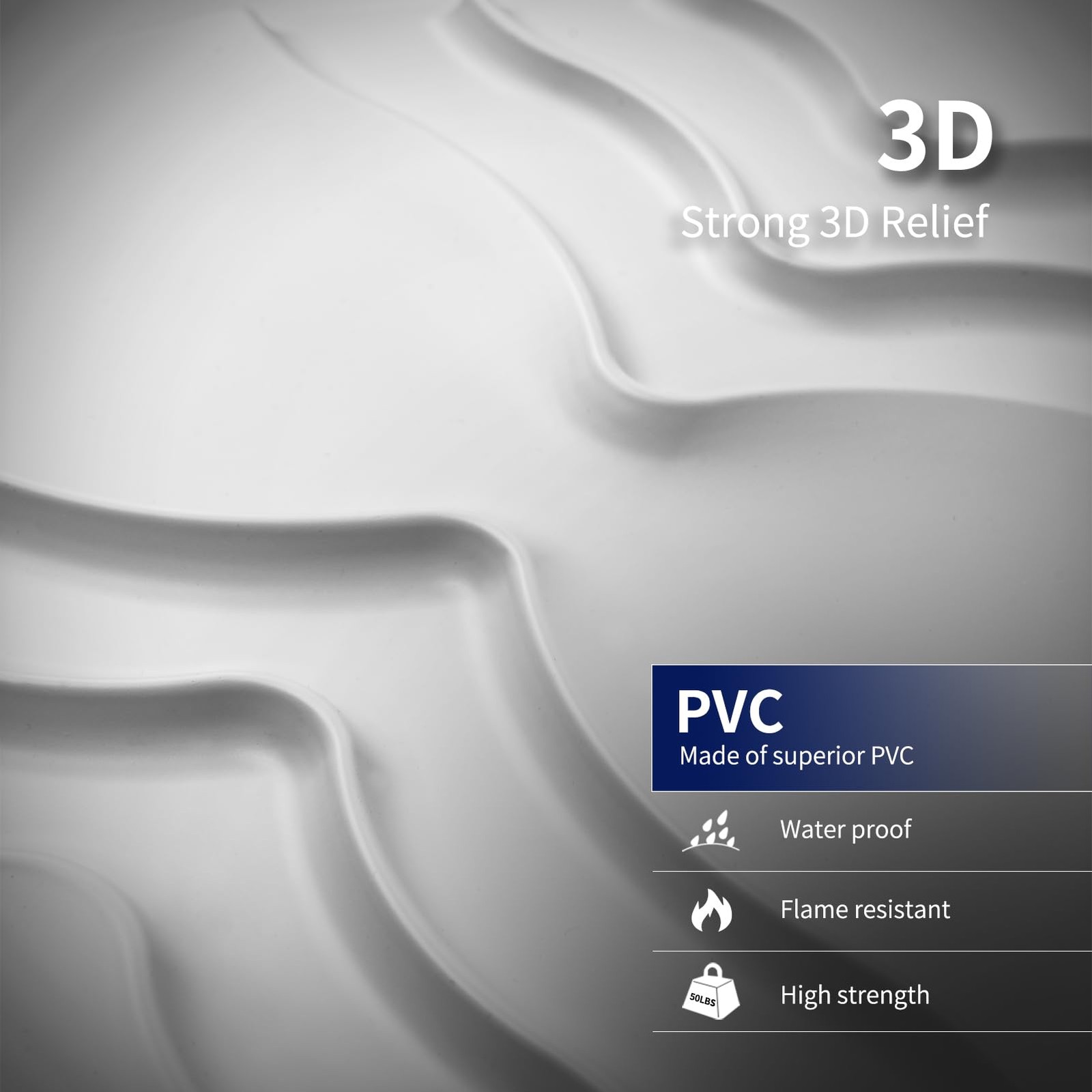 Art3d 33-Pack 3D Textured PVC Wall Panels 12×12″ White – Covers 32 Sq.Ft.