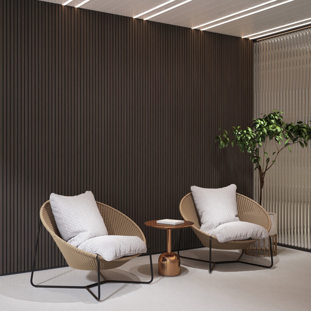 2pcs Wall Panels Acoustic Solid Wood Soundproof Wall Panels Wood Slat Wall Panel