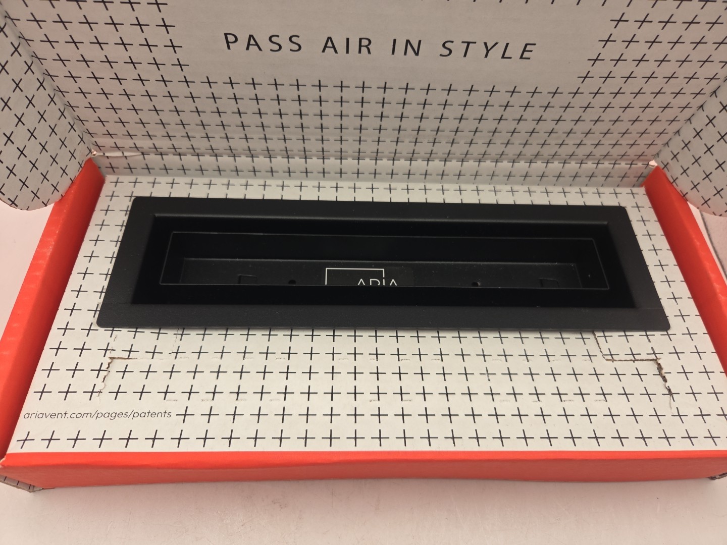 Aria Fittes AV4X14BLK 2×12 IN 1-Way Steel Matte Black Floor Register – NEW OPEN