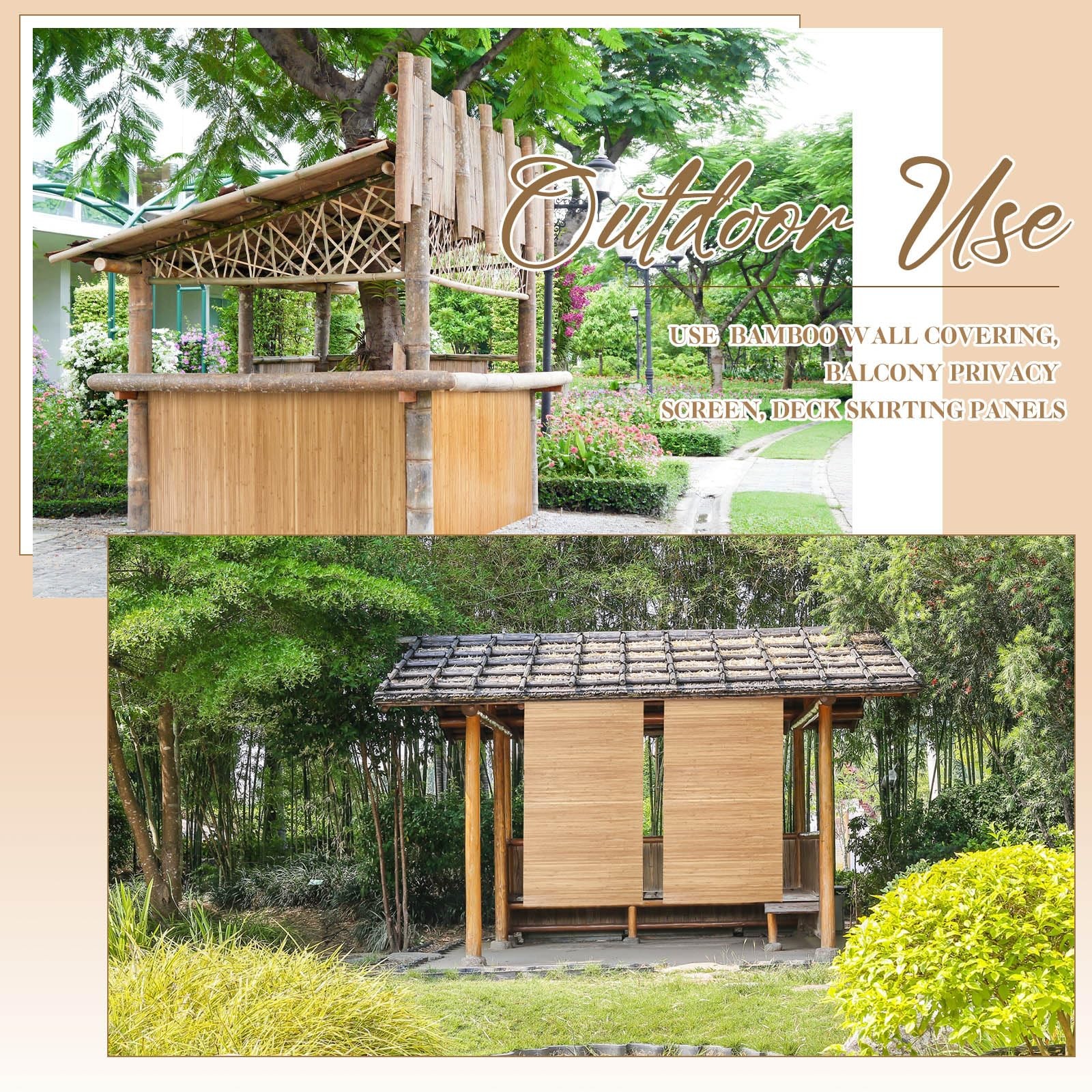Juexica 2 Pcs Natural Bamboo Wall Panel 12 X 96 Inch Bamboo Covering Renewable