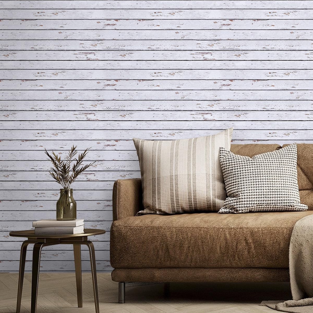 Comstickc 3D Faux Wood Wall Sticker Peel And Stick Wall Covering12 Pcs Of 22.8