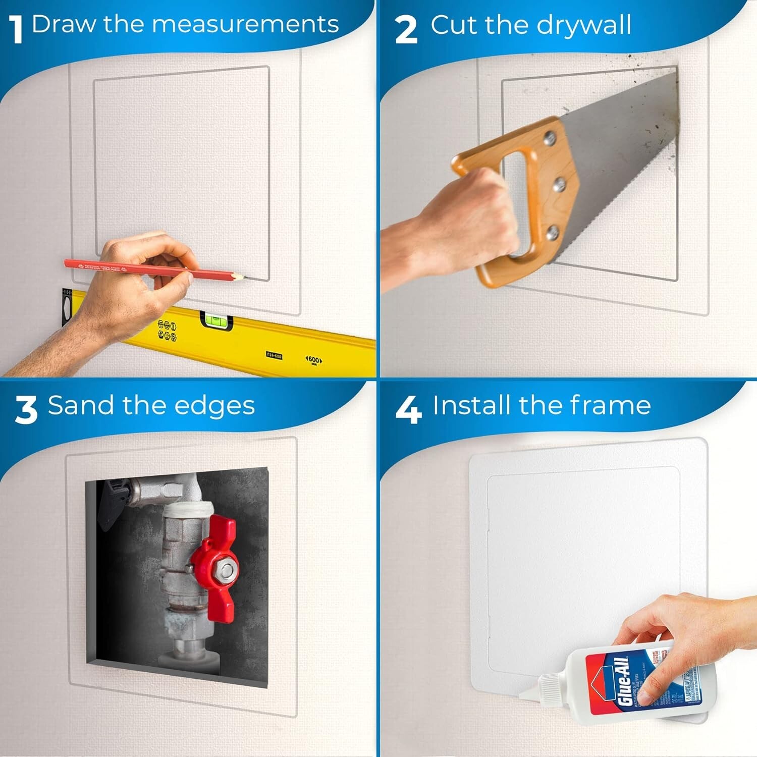 Impact-Resistant Drywall Access Panel – 8 x 8 Inch for Plumbing & Electrical