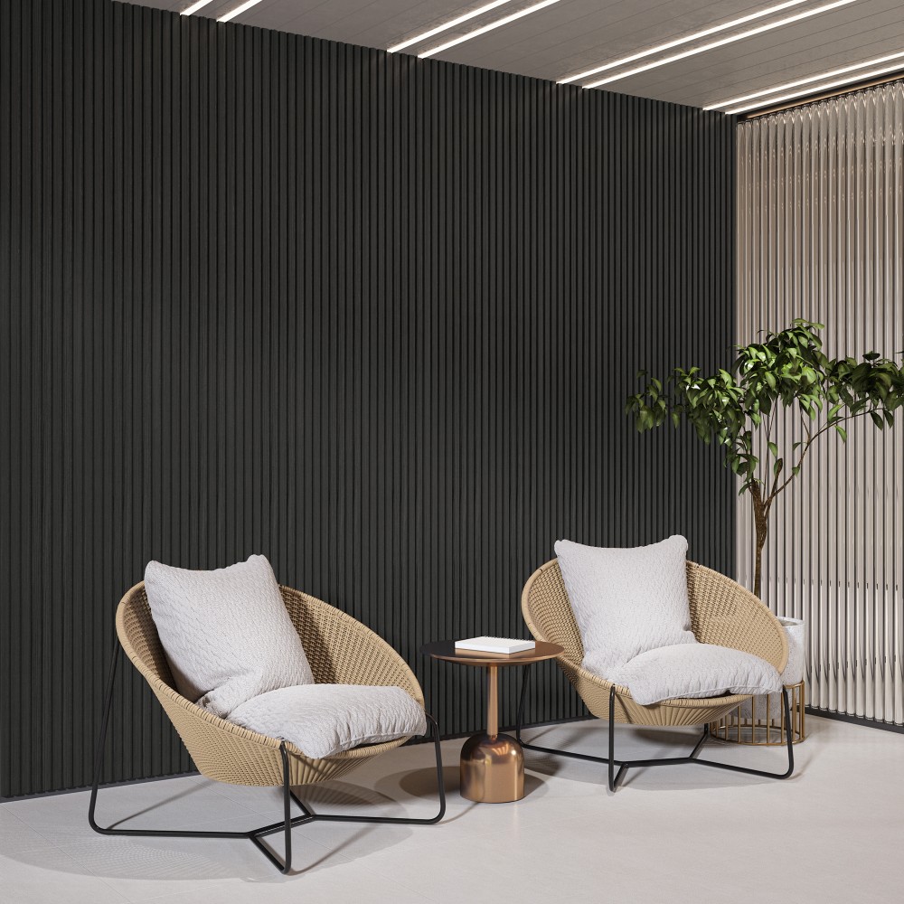 2pcs Wall Panels Acoustic Solid Wood Soundproof Wall Panels Wood Slat Wall Panel