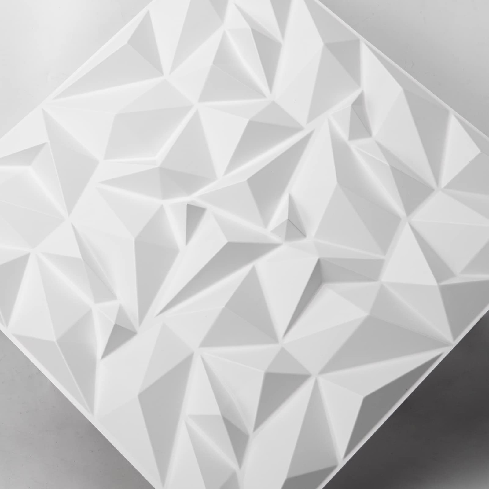 Art3d 19.7″x19.7″ 3D Wall Panels Diamond Design Pack of 12 White, 32 Sq Ft