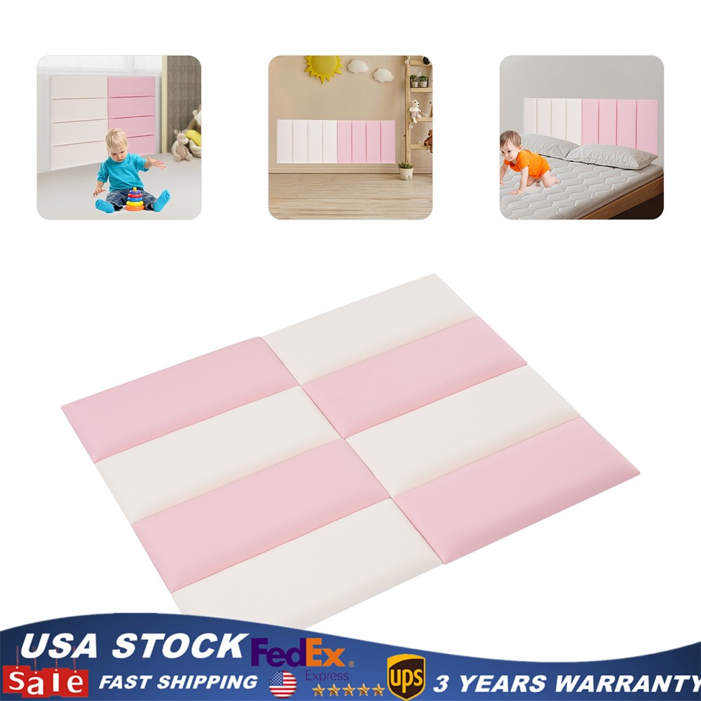 Wall Panels Pack of 8, Self-Adhesive Wall Panel, Anti-collision Wall Padding