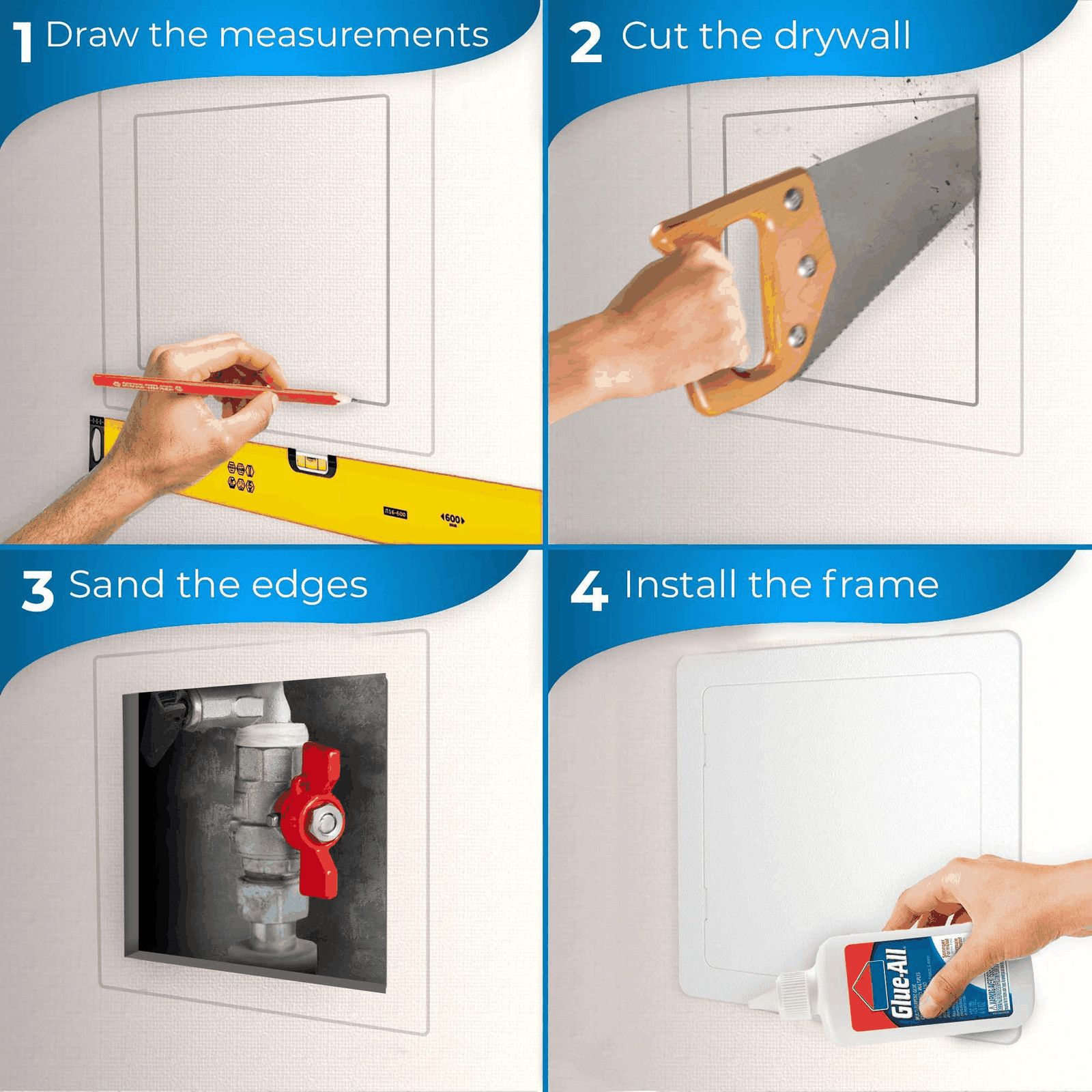 Access Panel for Drywall 8×8 inch Wall Hole Cover Access Door Plumbing