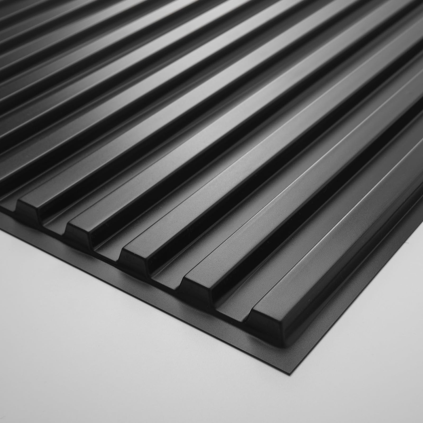 Art3d 6-Pack Slat Design 3D Wall Panels PVC 2×4 FT Black