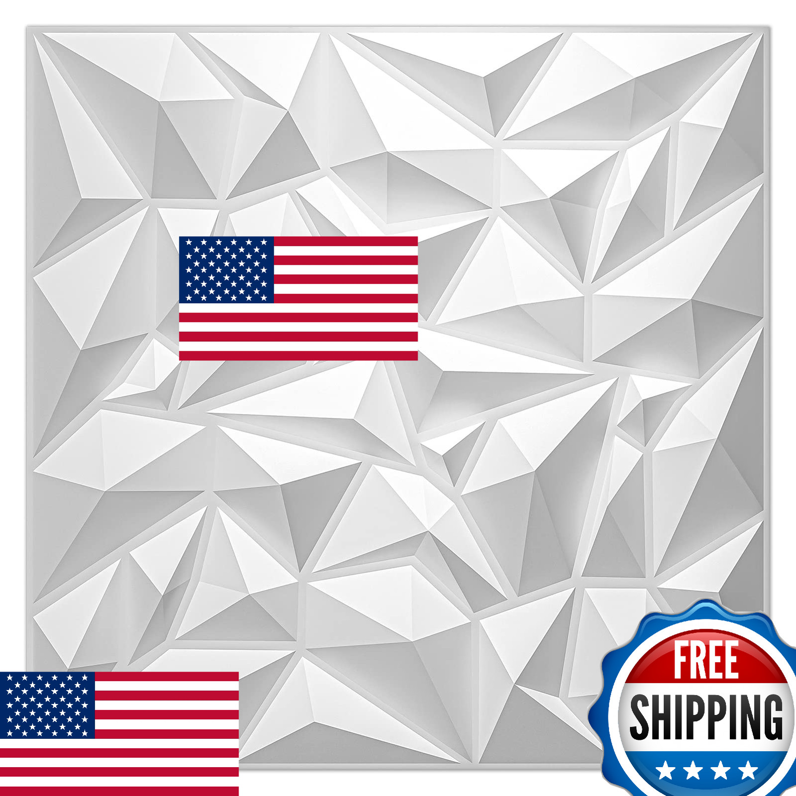 Art3d 19.7″x19.7″ 3D Wall Panels Diamond Design Pack of 12 White, 32 Sq Ft
