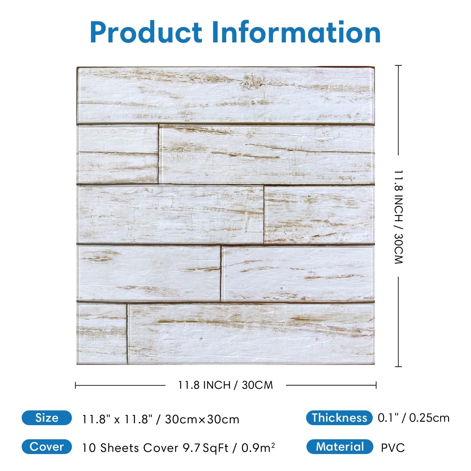 Comstickc Peel And Stick Faux Wood Wall Sticker Wall Panels 10 Pcs Of 12 X 12