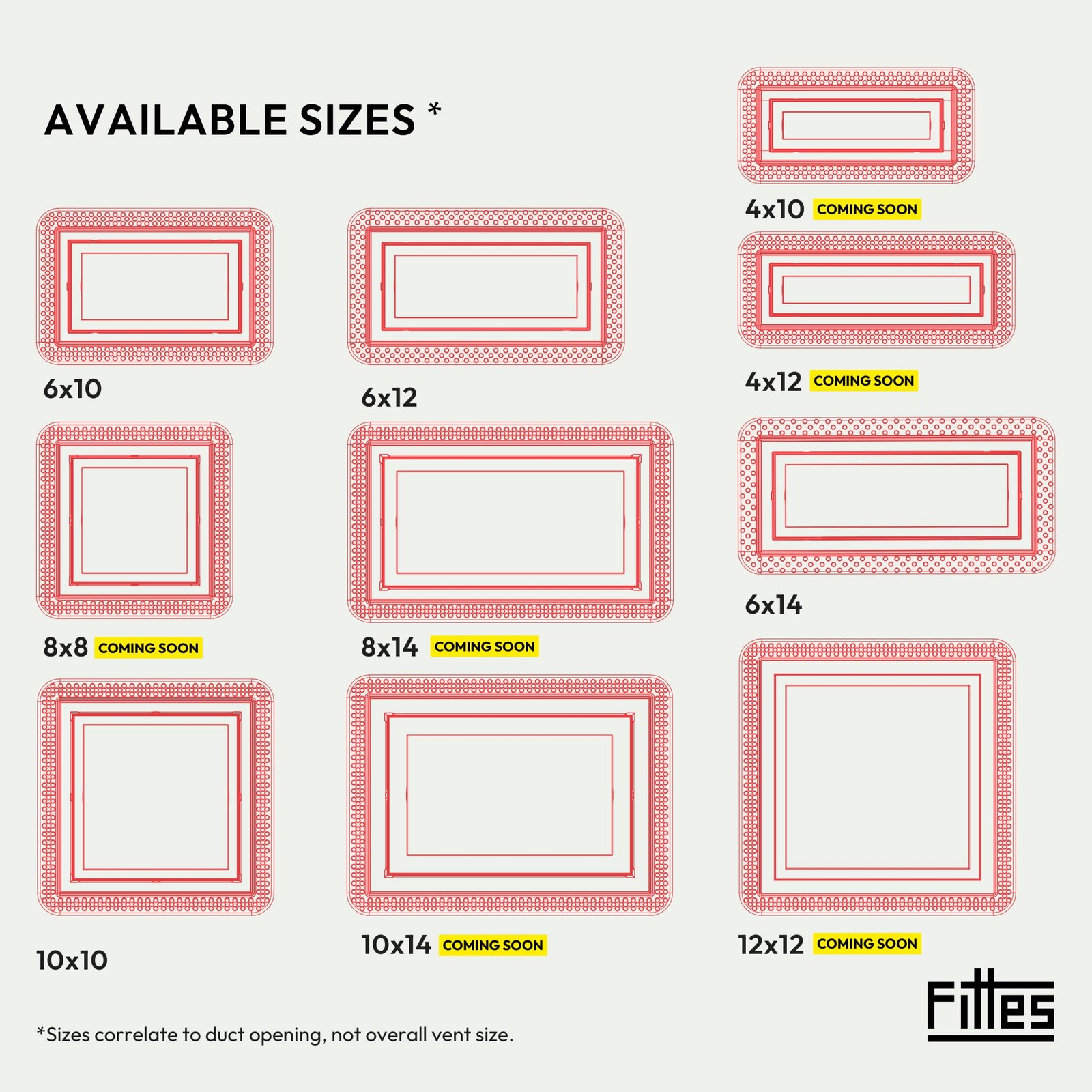 Fittes Flush Wall Vent [Lite+] – 6″x10″ – Cotton White – 6″x10″,