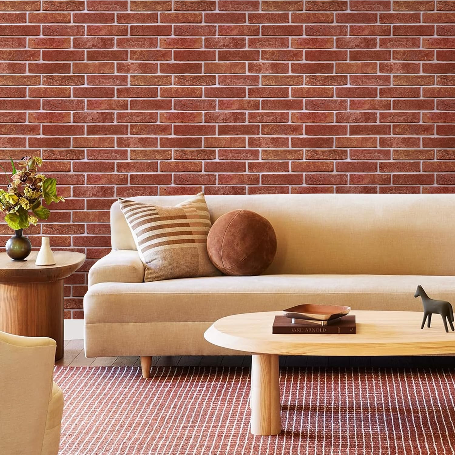 Commomy 3D Brick Wall Panels Peel And – Not Real Brick 12 Pcs Of 22.8 X 11.8