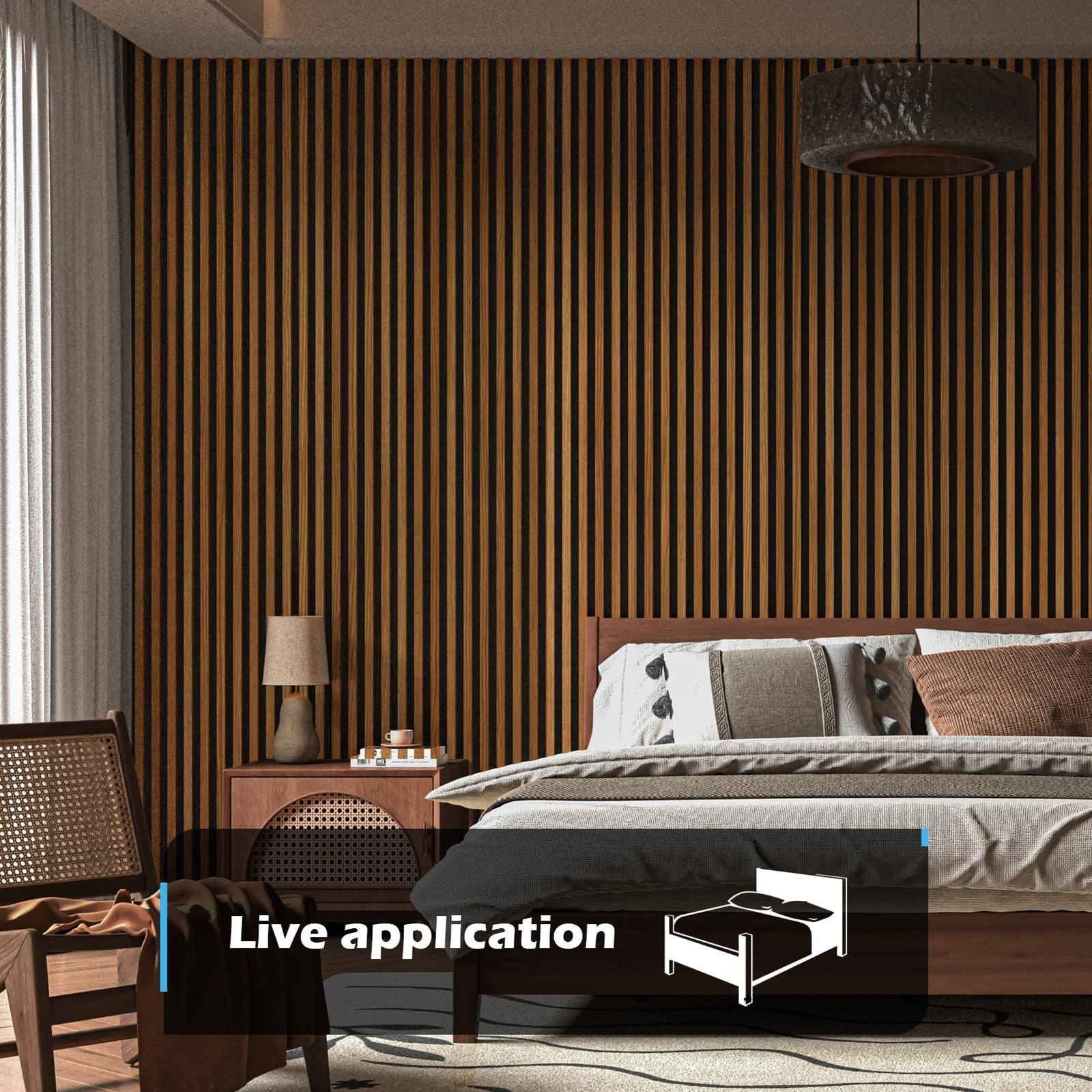 Art3d 4-Pack 48×24 Acoustic Wood Panels Wall Ceiling – Teak