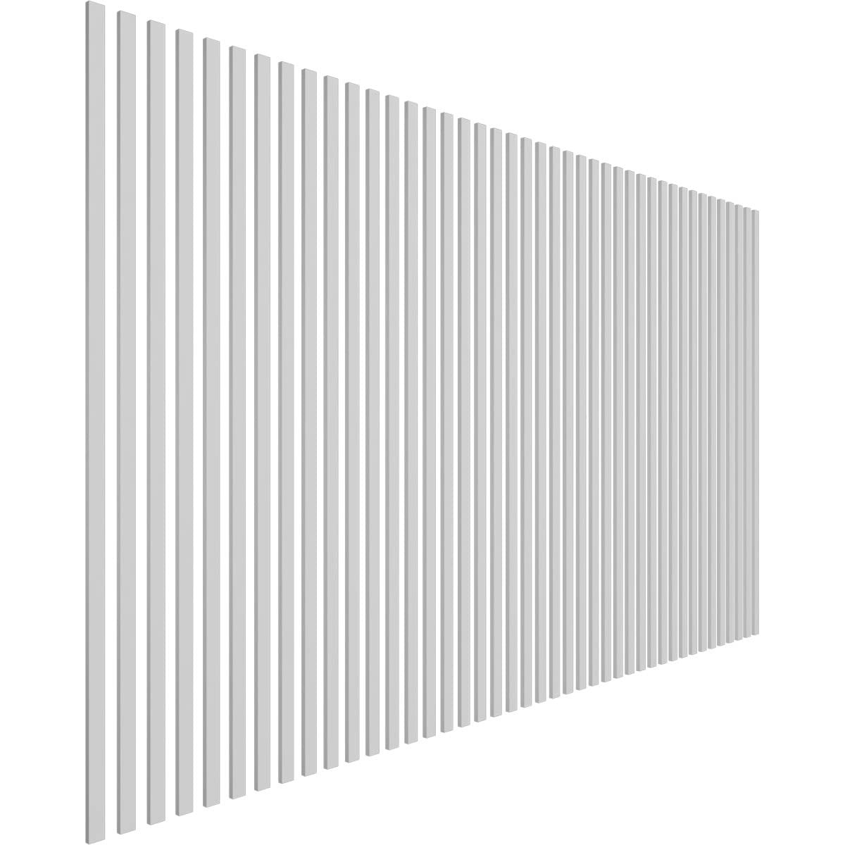 Ekena Millwork 47H X 3/8T Pvc Adjustable Slat Wall Panel Kit W/ 1W Slats