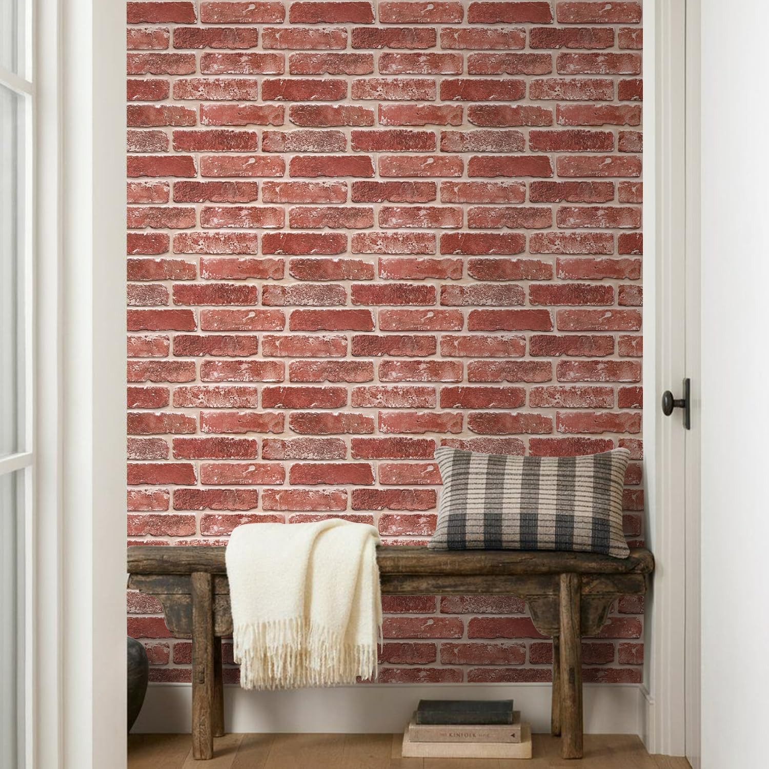 Commomy 3D Faux Brick Wall Panels Ultralight Thin Pvc Brick Peel And Stick