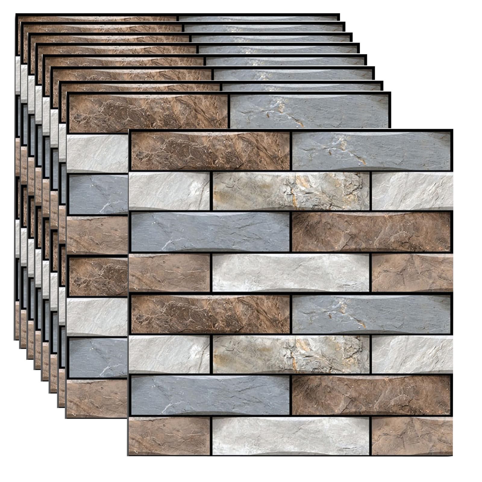 szgwtk 3D Wall Panels Faux Brick 10PCS 30x30cm Foam PVC Self Adhesive