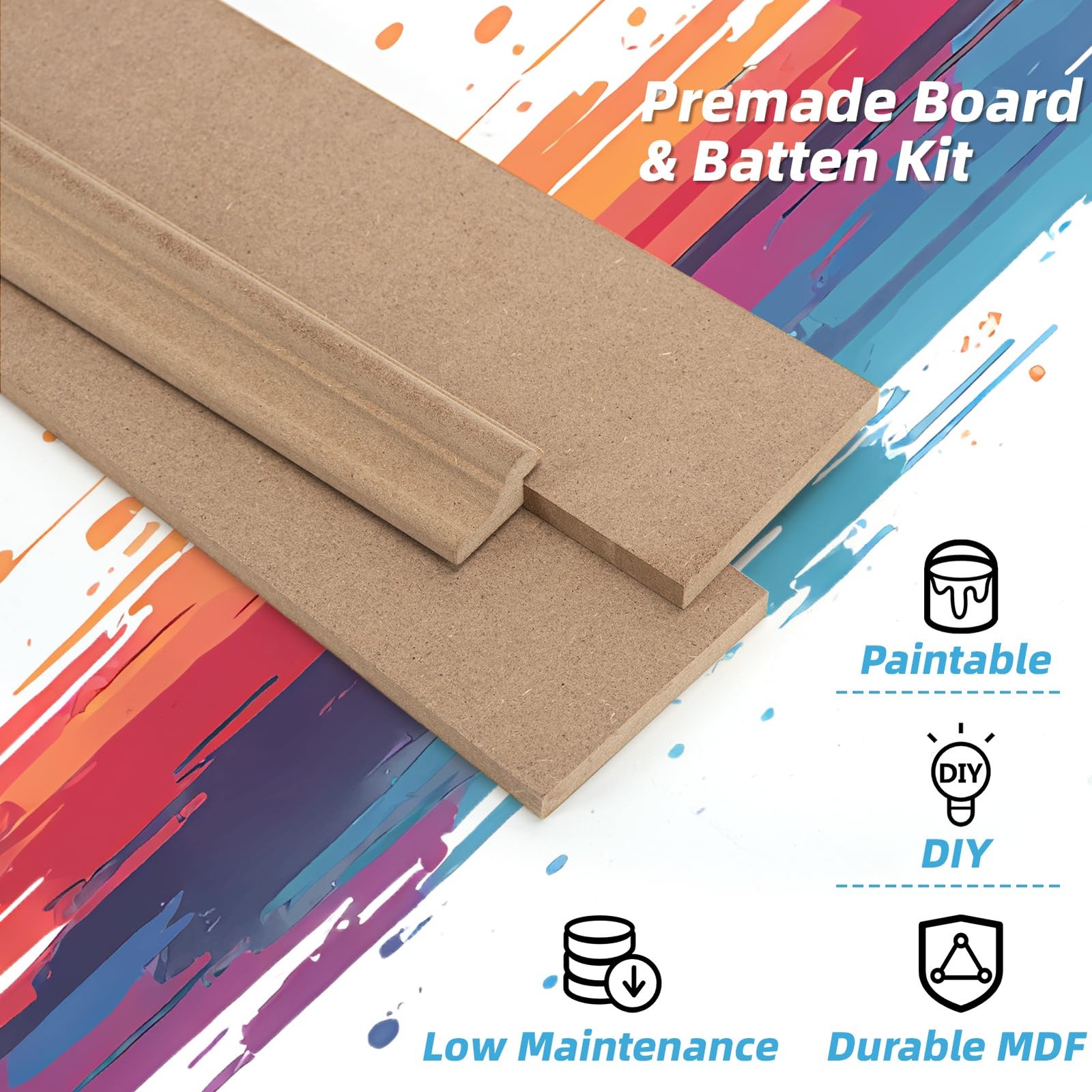Art3D Premade Board And Batten Paintable Wainscoting Kit Mdf Accent Wall Panel