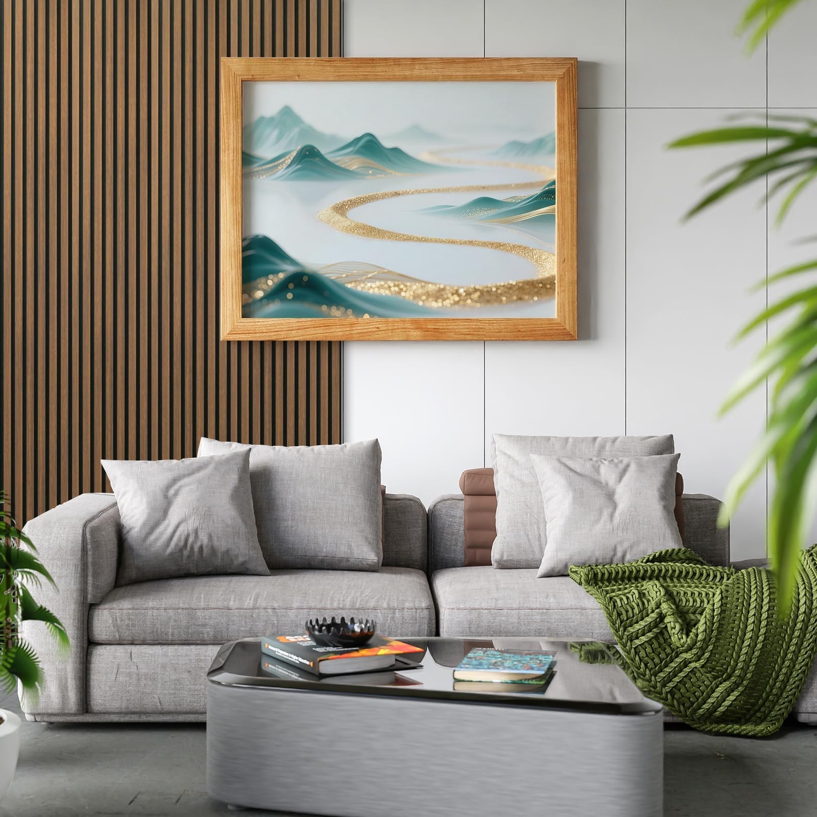 Art3d Acoustic Lightweight Slat Wall Panel 94 x 12.6 in 4-Piece Walnut