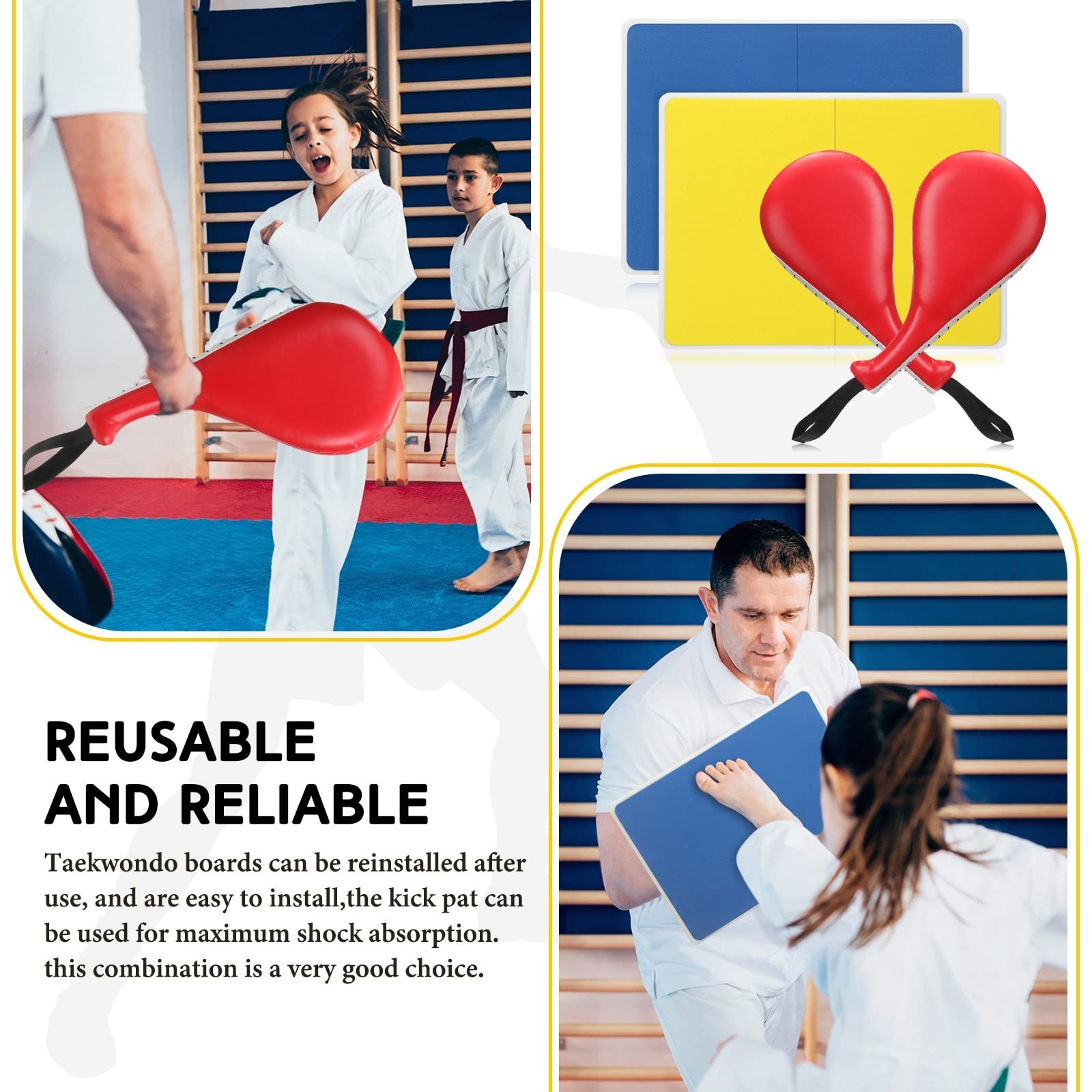 Lenwen 4 Pcs Taekwondo Training Set, 2 Rebreakable Taekwondo Breaking Boards …