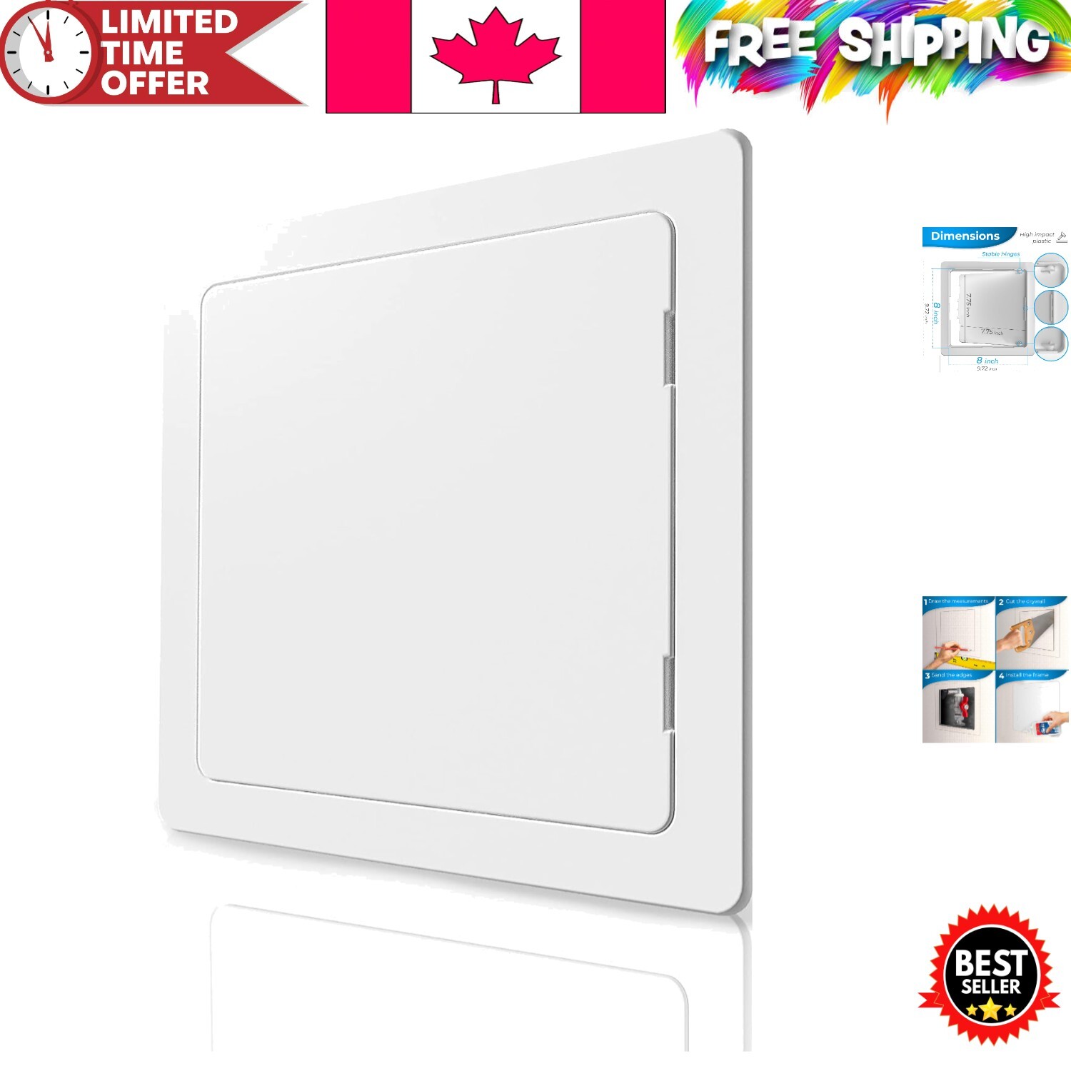 Impact-Resistant Drywall Access Panel – 8 x 8 Inch for Plumbing & Electrical