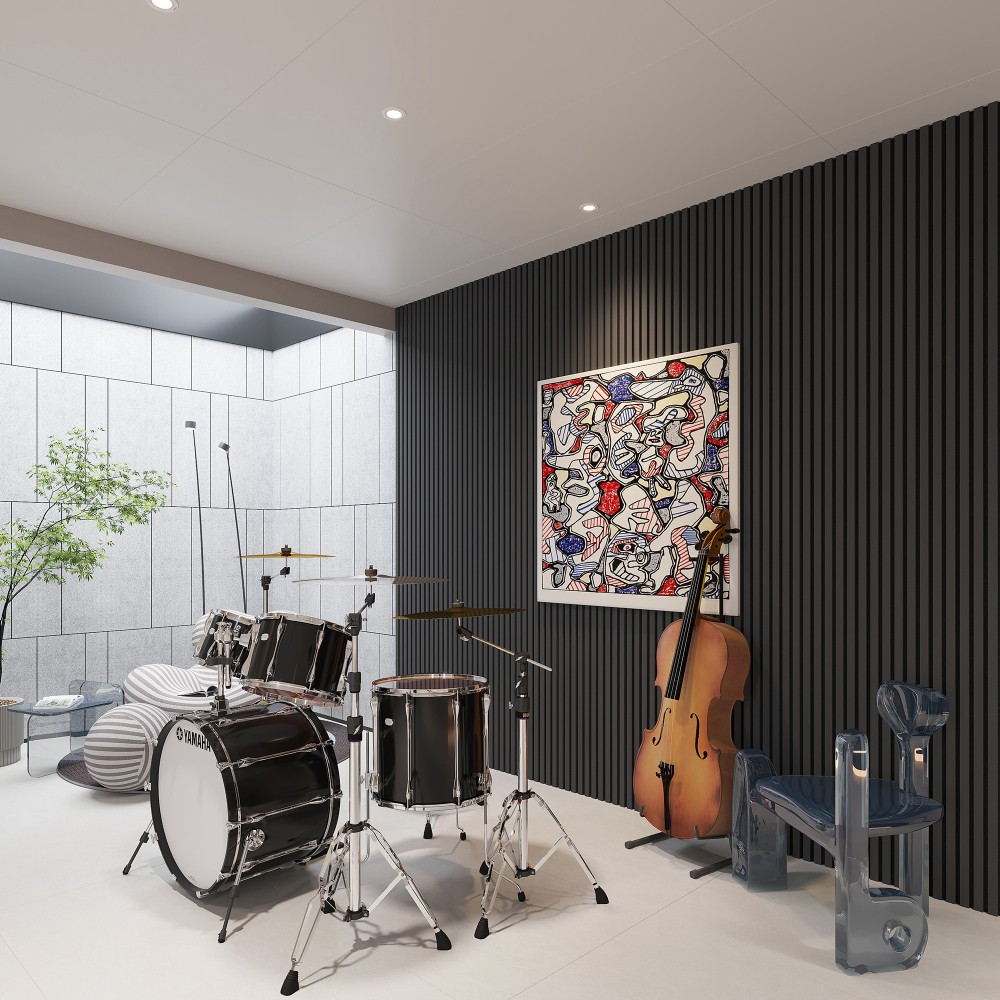 2pcs Wall Panels Acoustic Solid Wood Soundproof Wall Panels Wood Slat Wall Panel