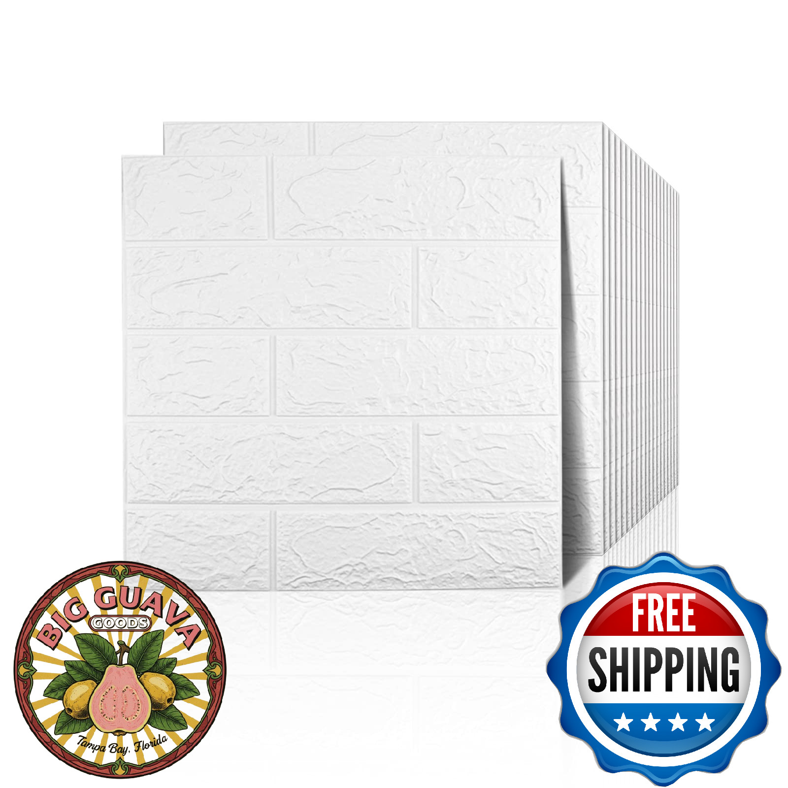 Sodeno 20-Pack White 3D Wall Panels, 29 sq ft, Peel & Stick, Printable Wallpaper