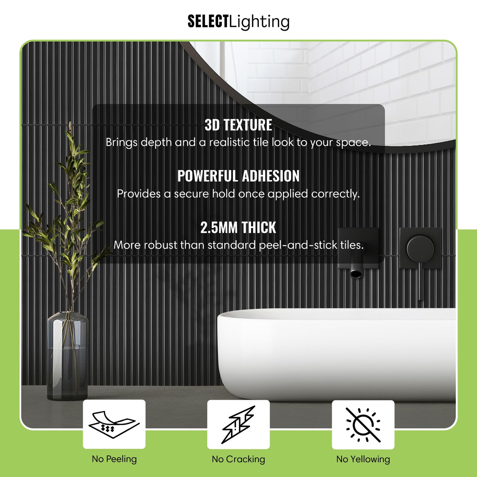 5 Pack Peel and Stick Backsplash Tiles Vinyl Self Adhesive Back Splash Stick OnT