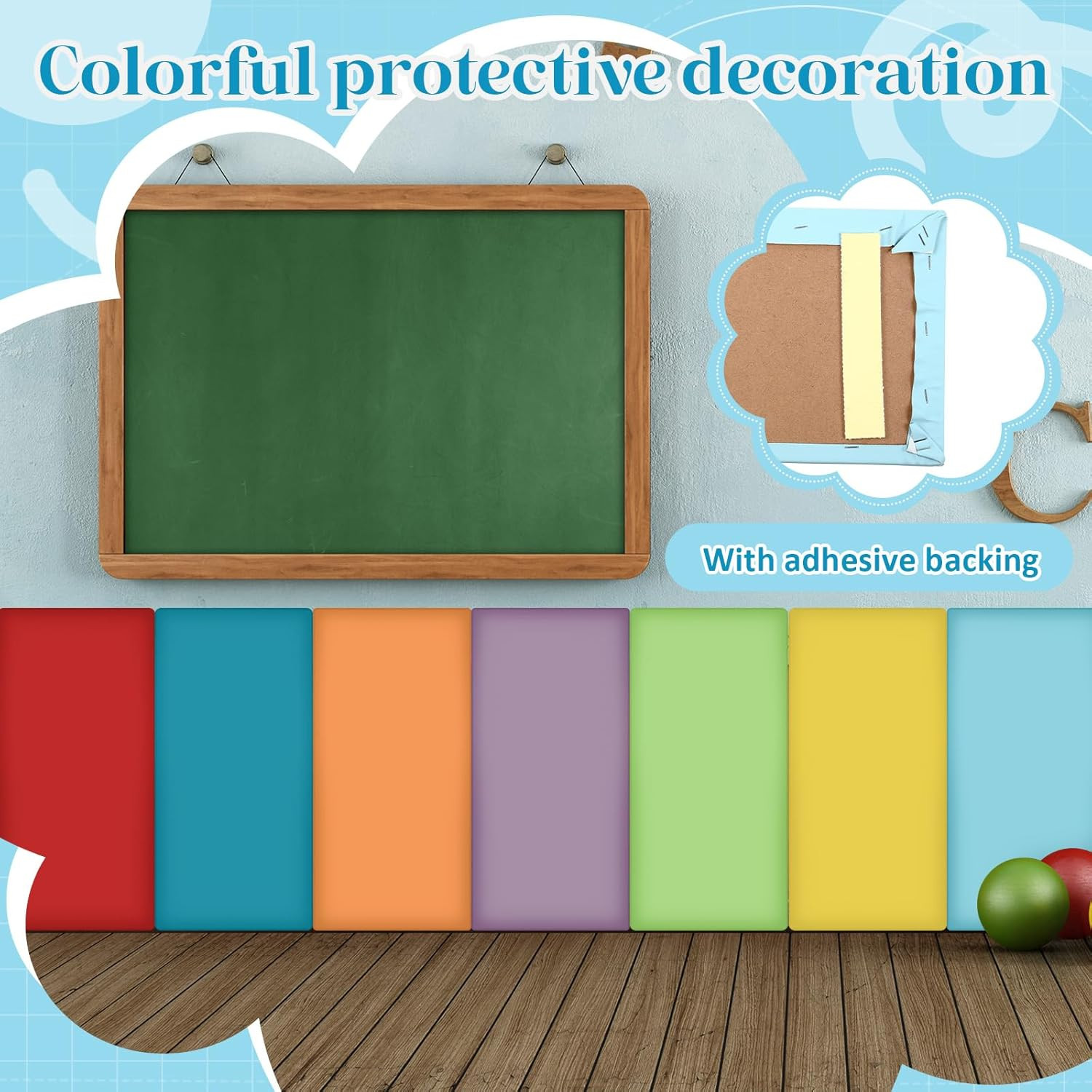 Rainbow Wall Padding 24 Pack – 3D Self-Adhesive Headboard Panels for Playroom